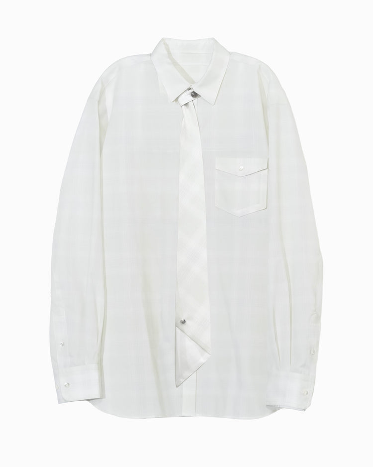 OMBRE CHECK NECKTIE SHIRT LIME GREEN