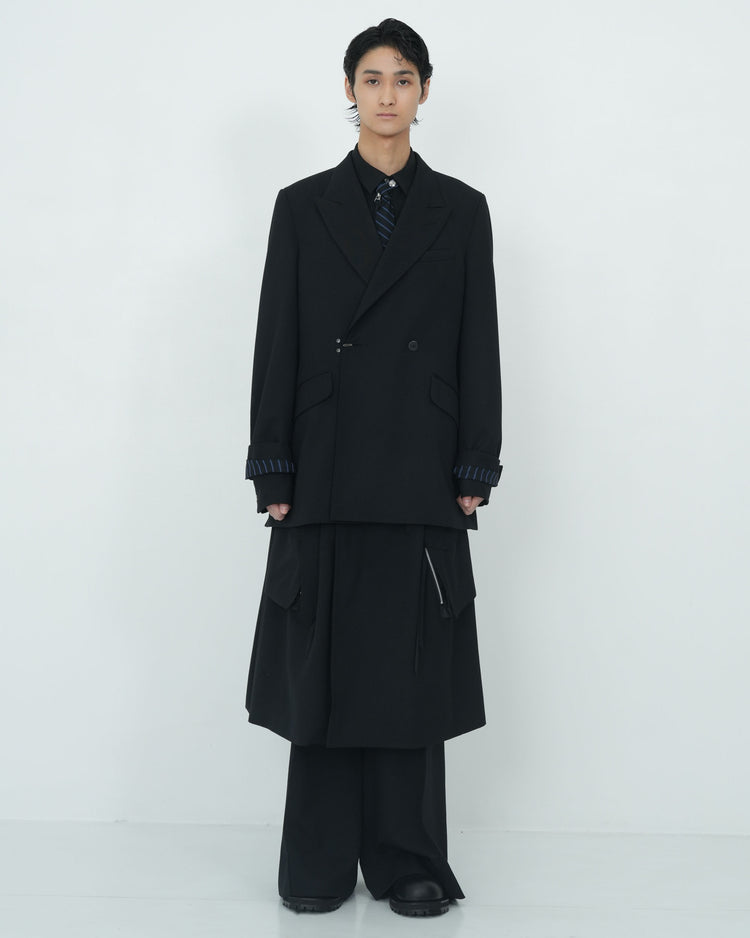 DOUBLE-BREASTED TAILORED JACKET BLACK