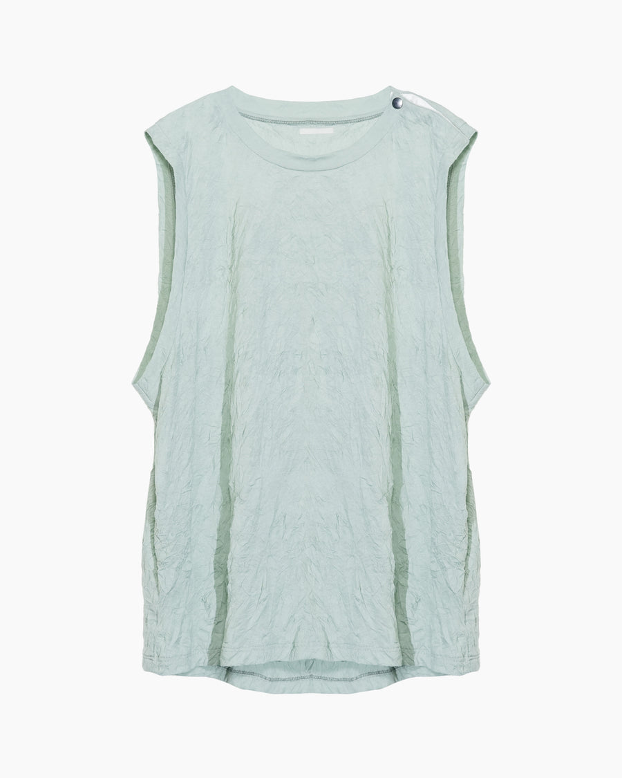 WRINKLED SLEEVELESS TOPS MINT GREEN