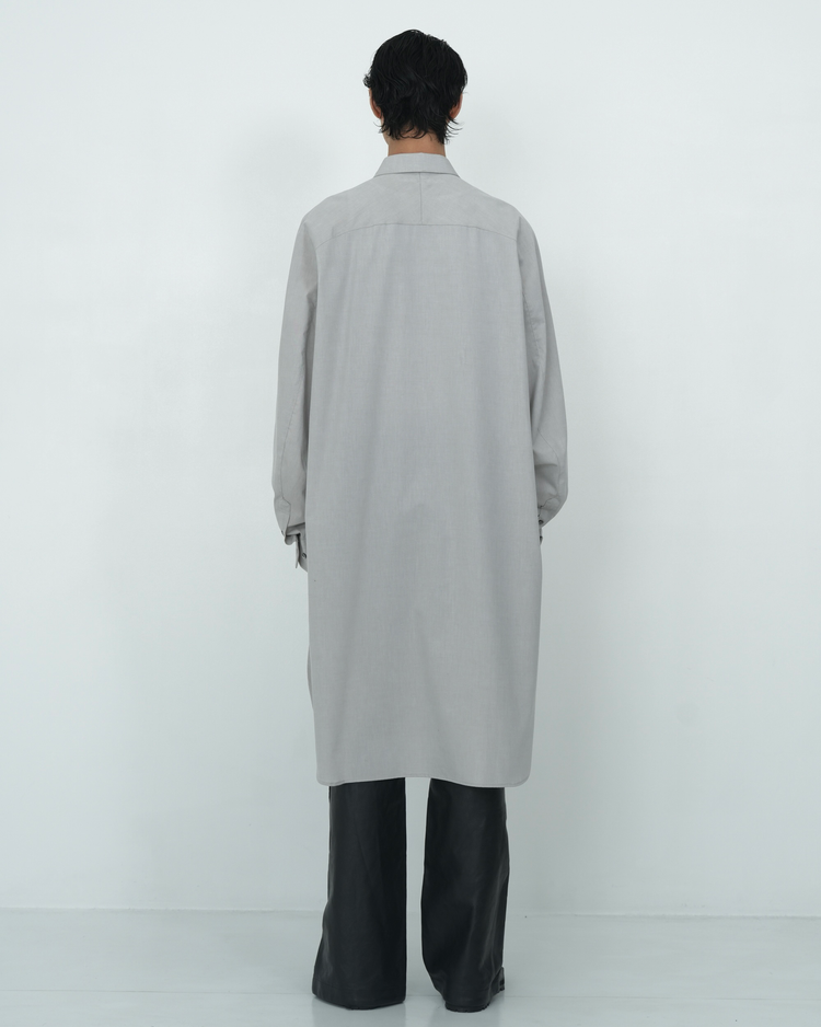 LOOSE NECK LONG SHIRT GREY
