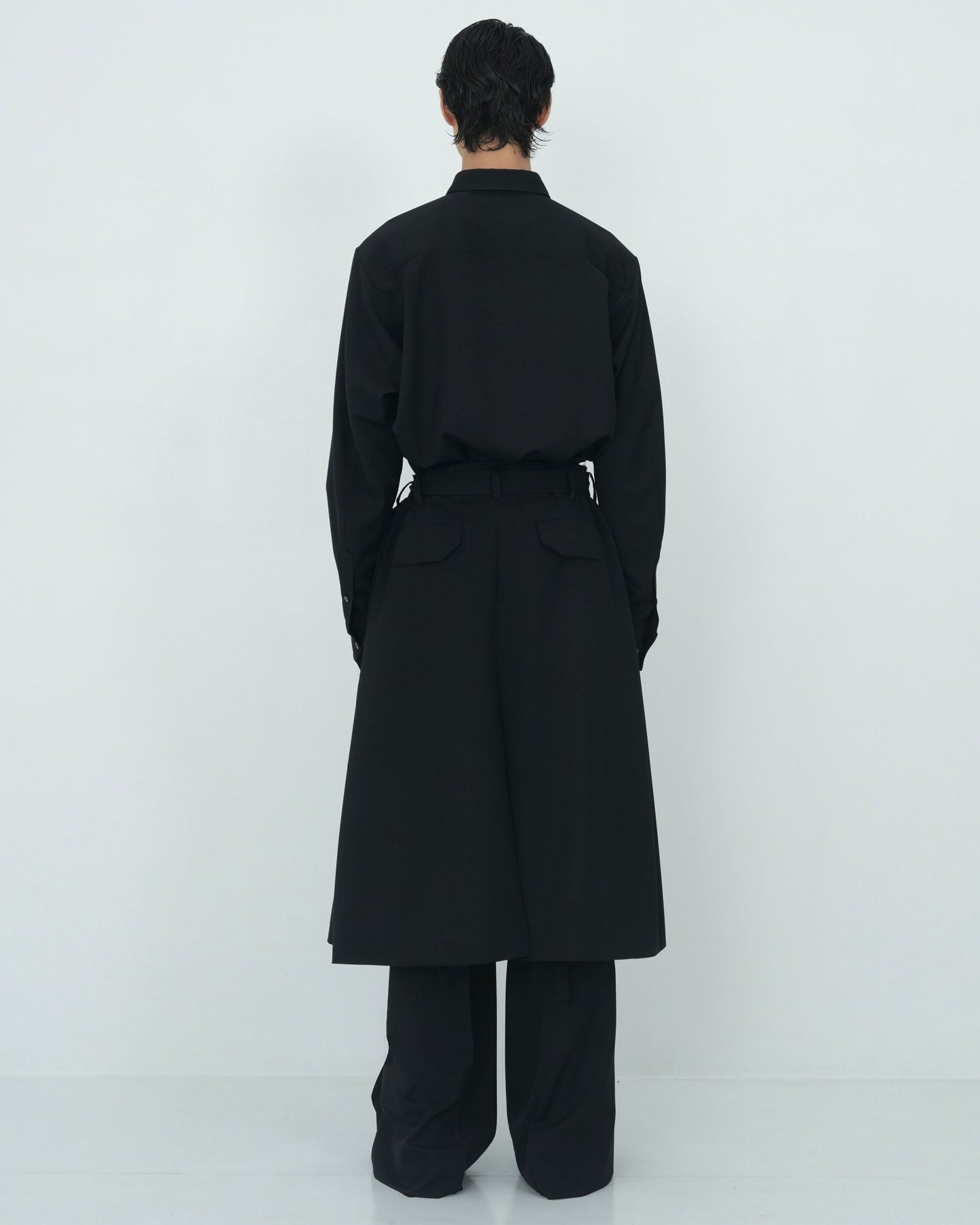 SOUTIEN COLLAR COMBAT SKIRT BLACK