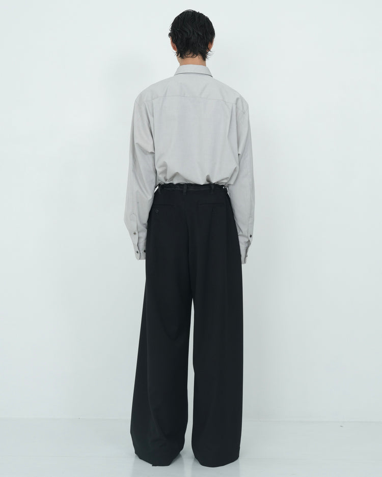 4-TUCK WIDE SLACKS BLACK