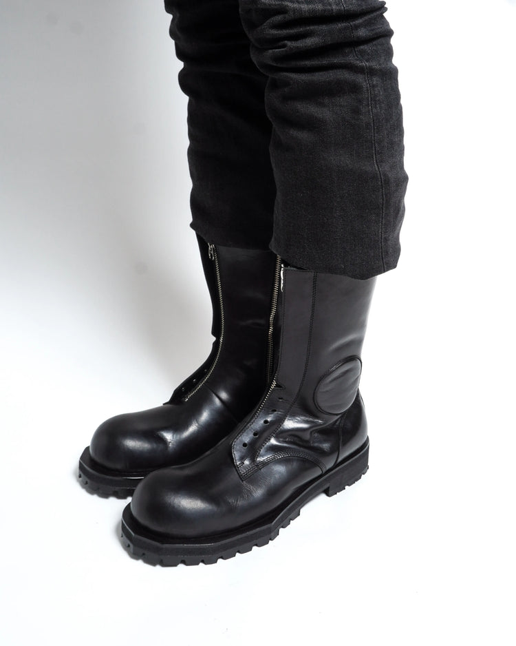 POLICE BOOTS SIDE ZIP BLACK