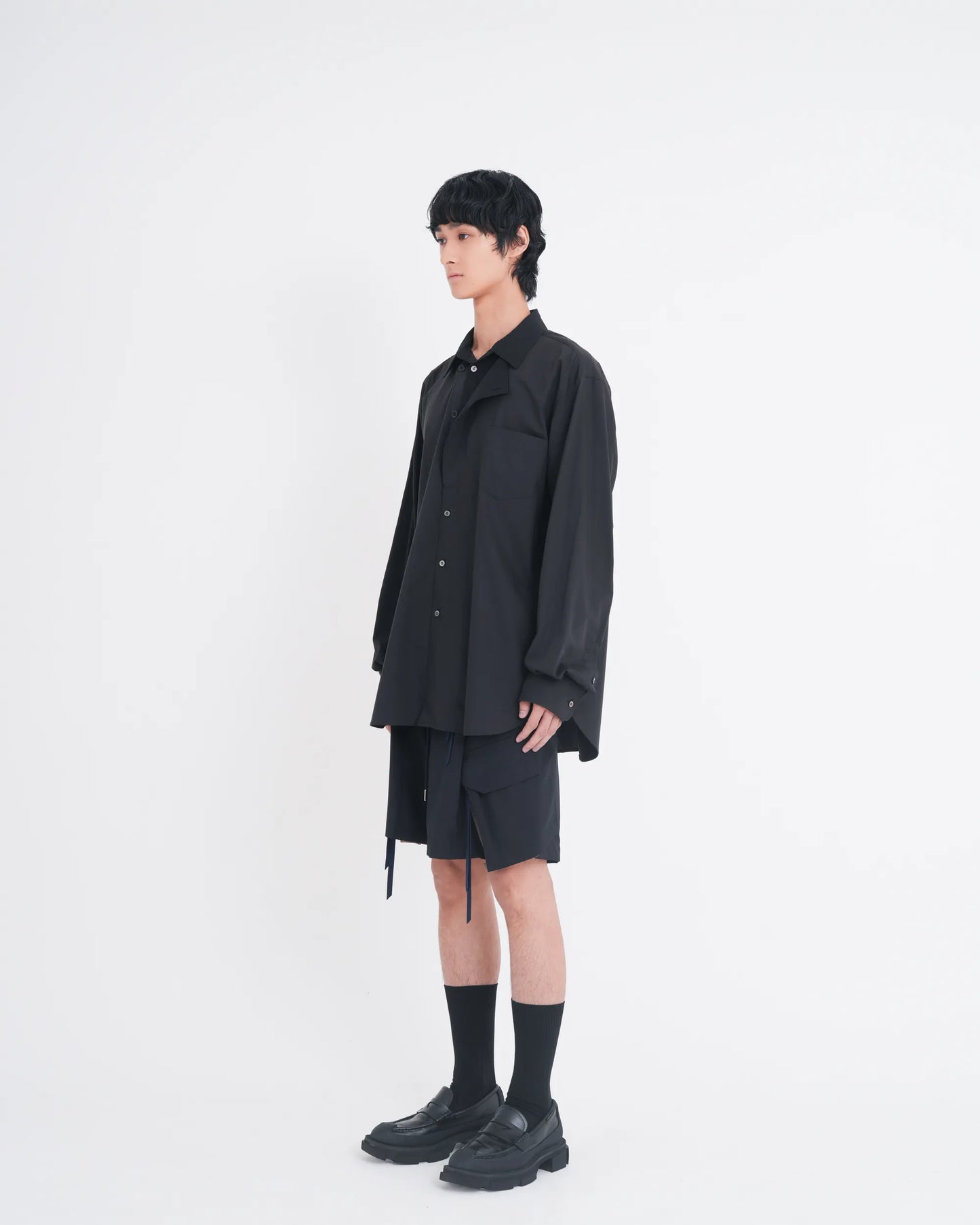 OXFORD LAYERED SHIRT BLACK