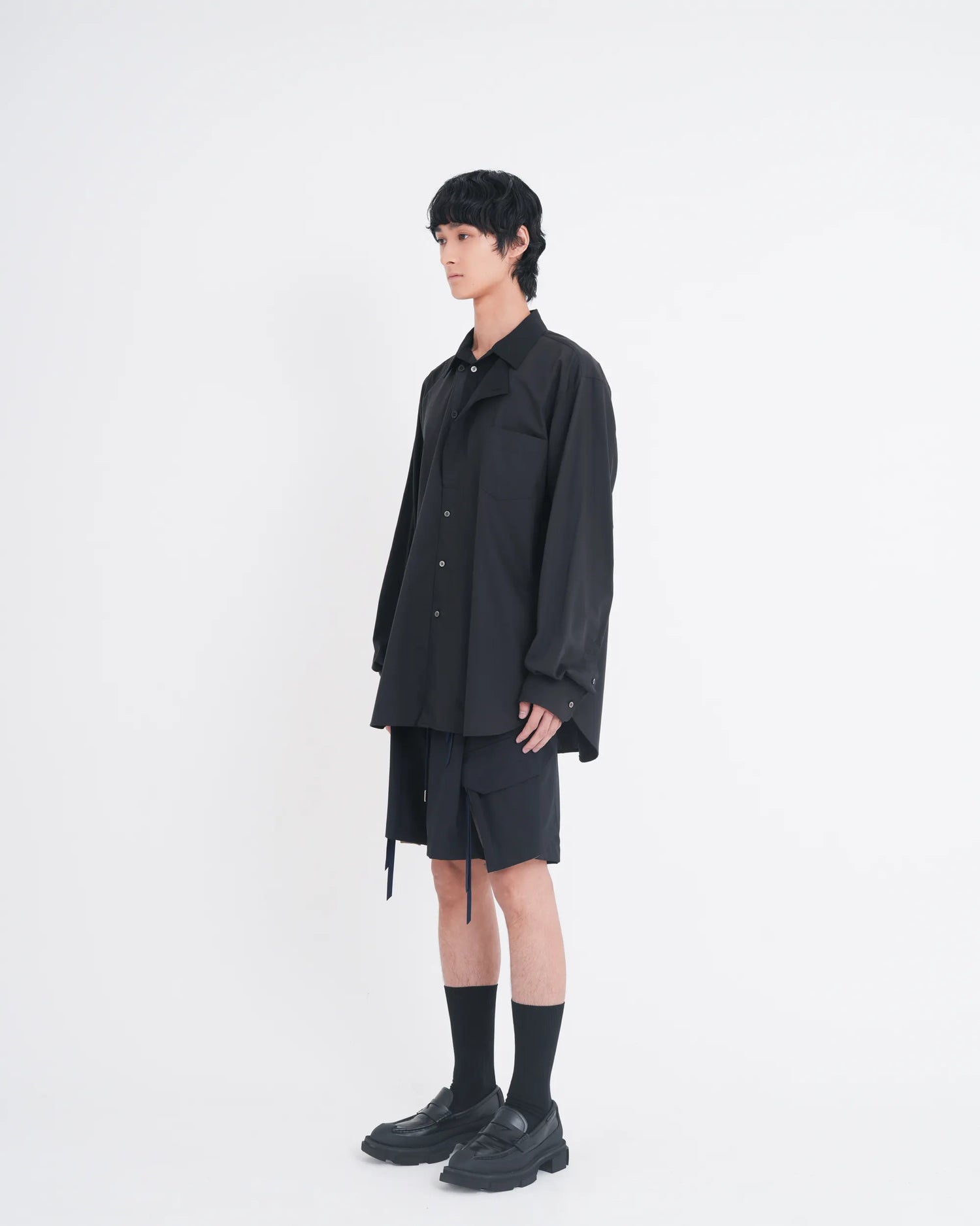 OXFORD LAYERED SHIRT BLACK