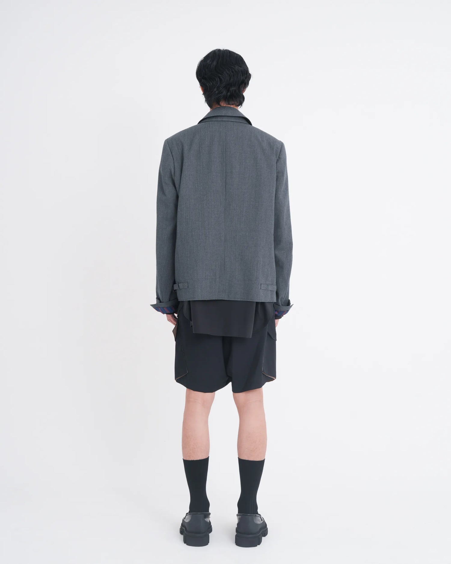 DOUBLE - BREASTED DECK JACKET GREY