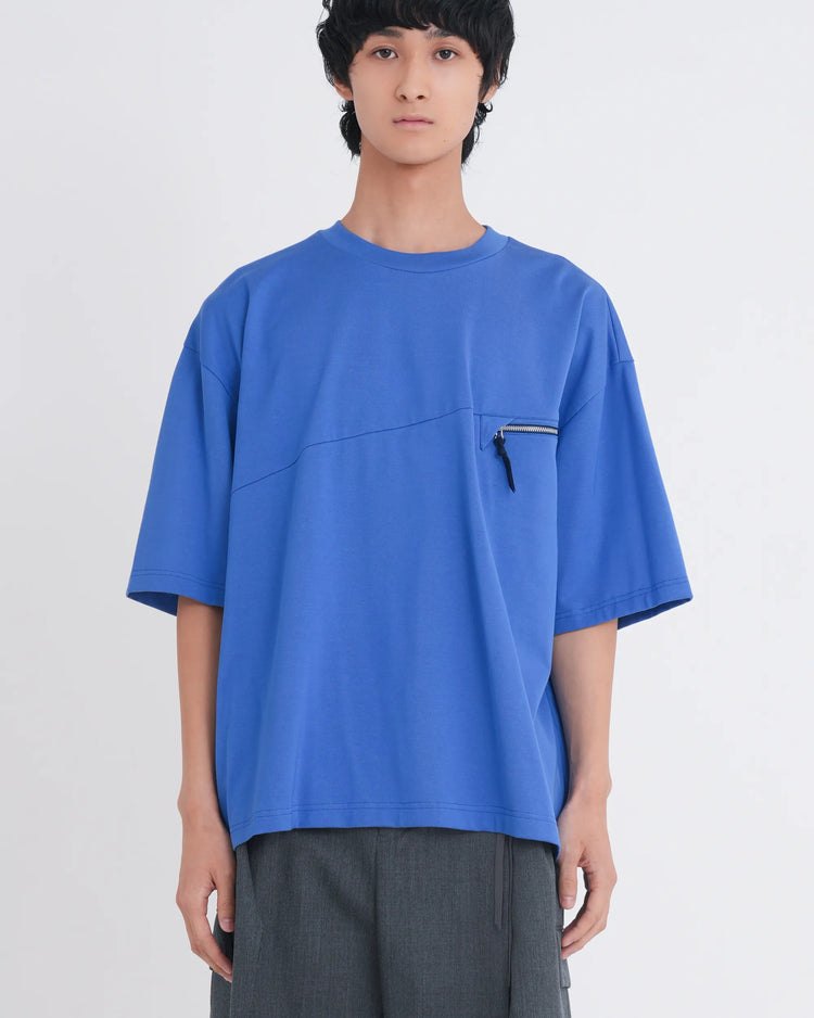 ∠12＋1° POCKET T-SHIRT BLUE