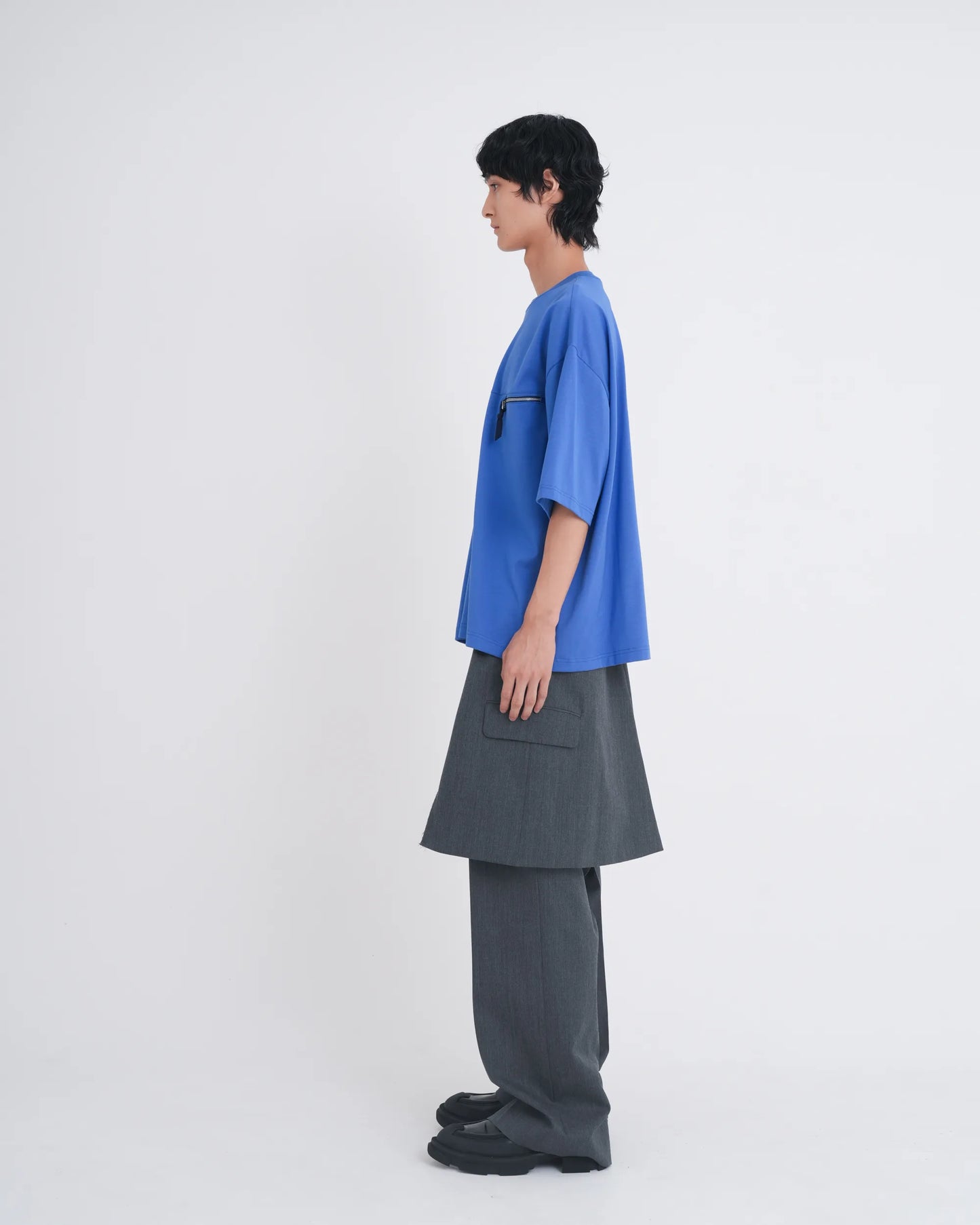 ∠12＋1° POCKET T-SHIRT BLUE