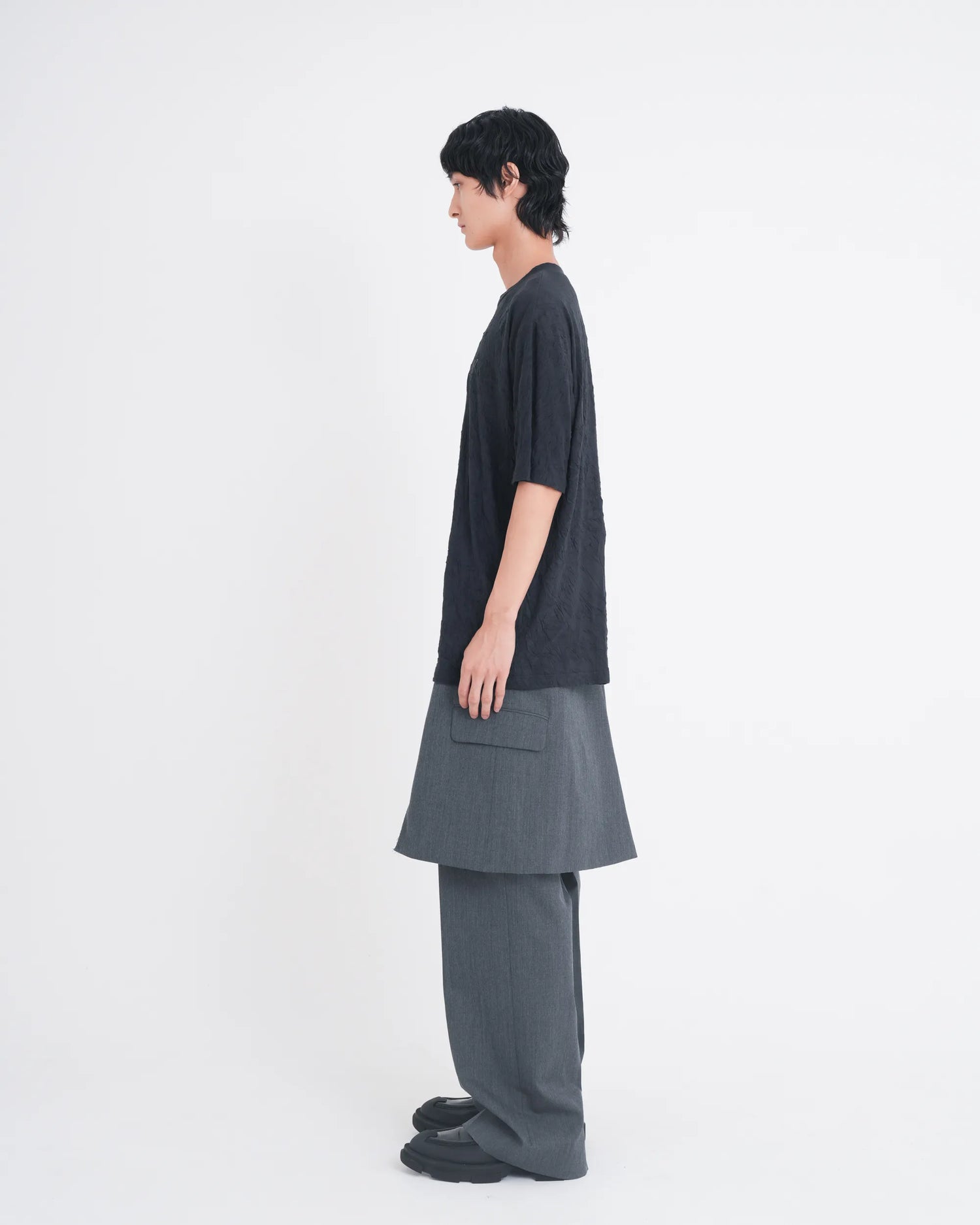 WRINKLED T-SHIRT BLACK