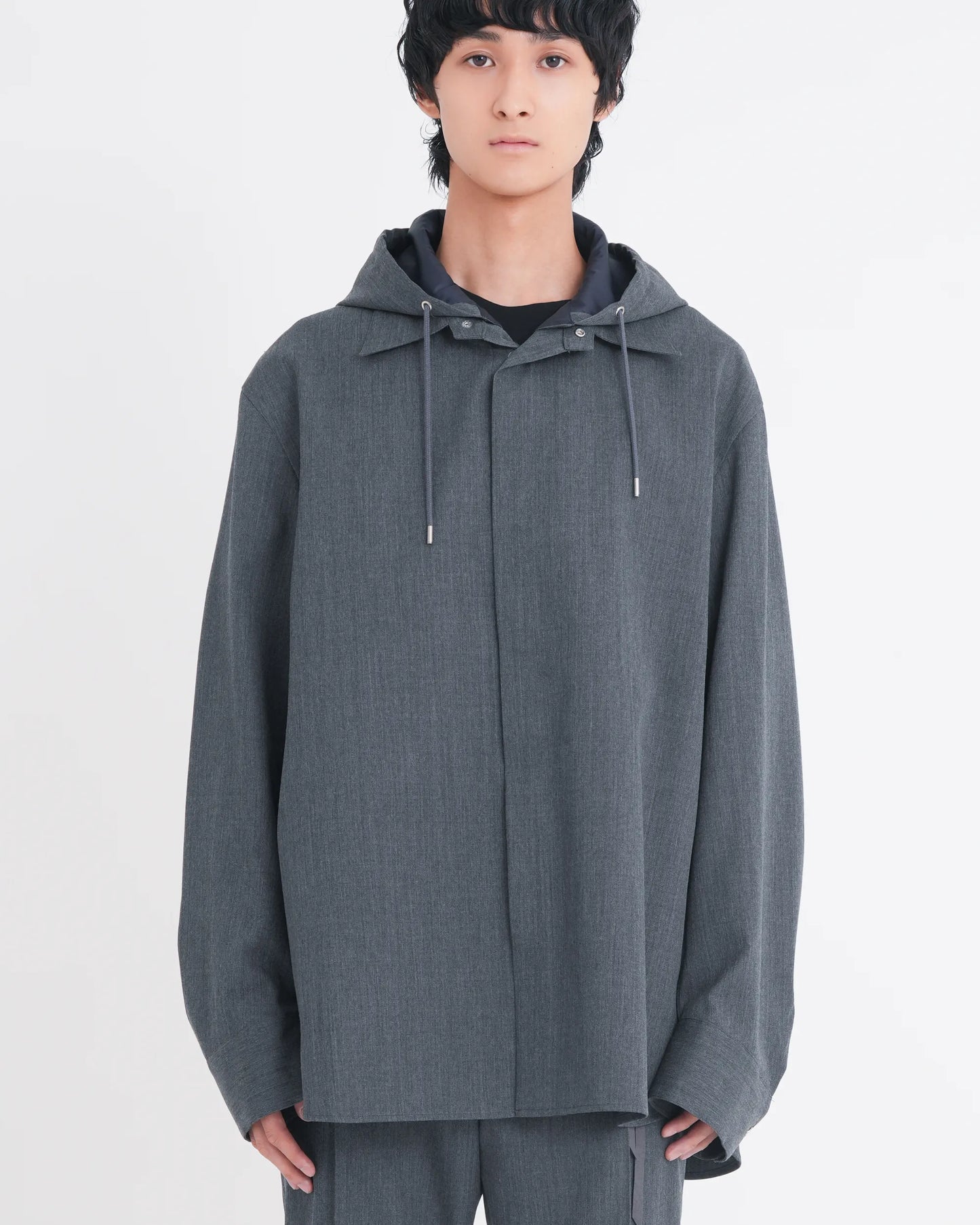 HOODED SHIRT GREY