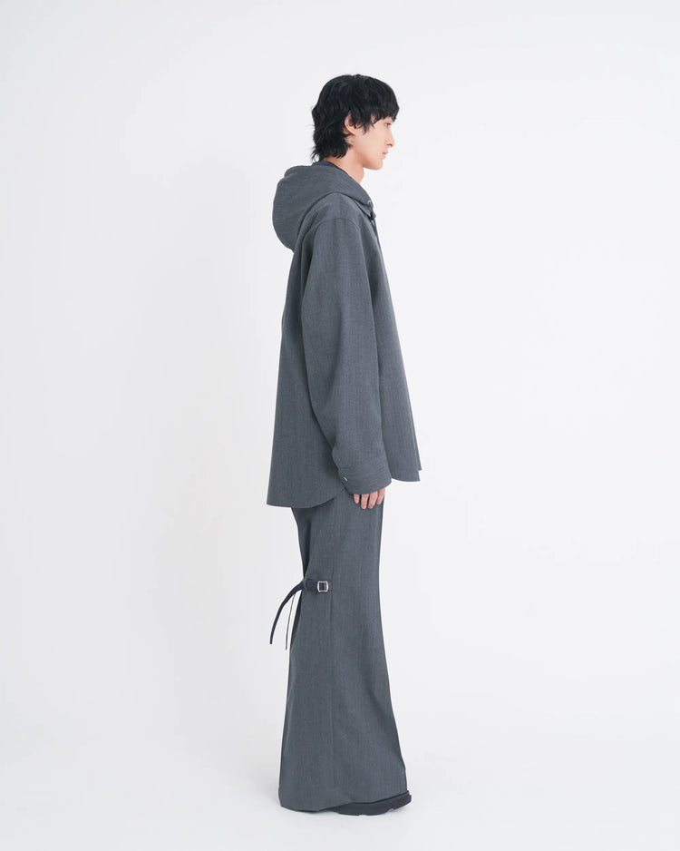 HOODED SHIRT GREY