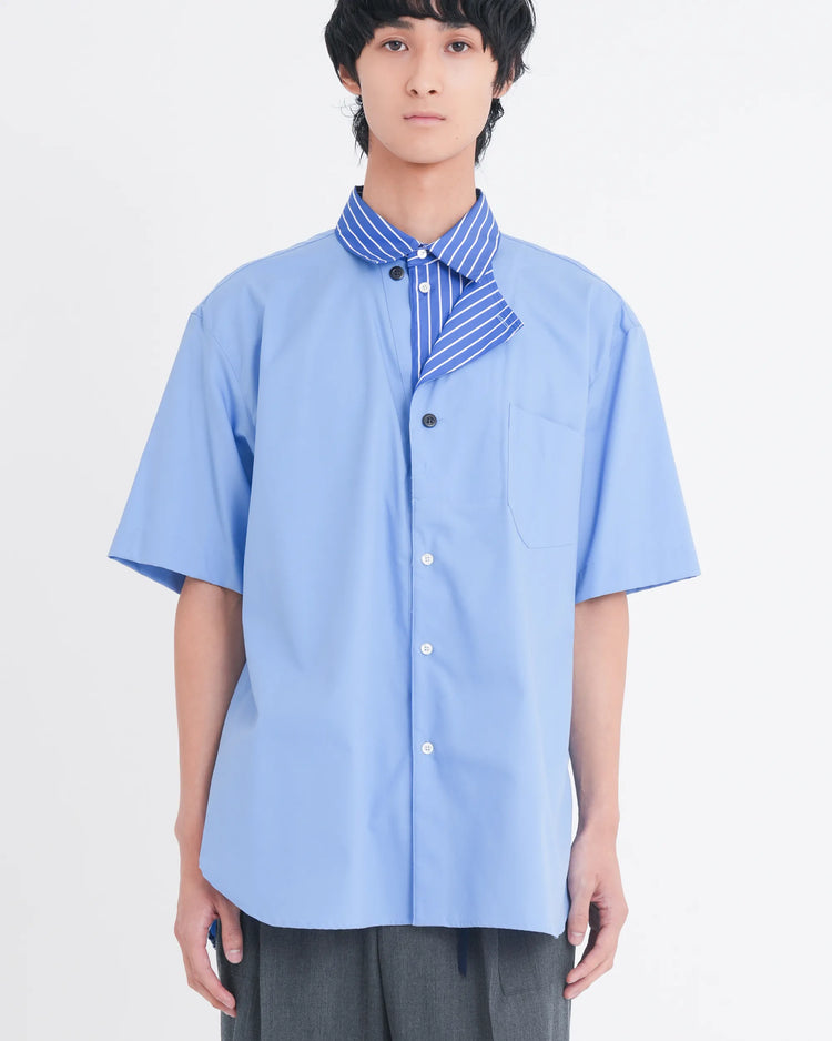 OXFORD LAYERED S/S SHIRT BLUE