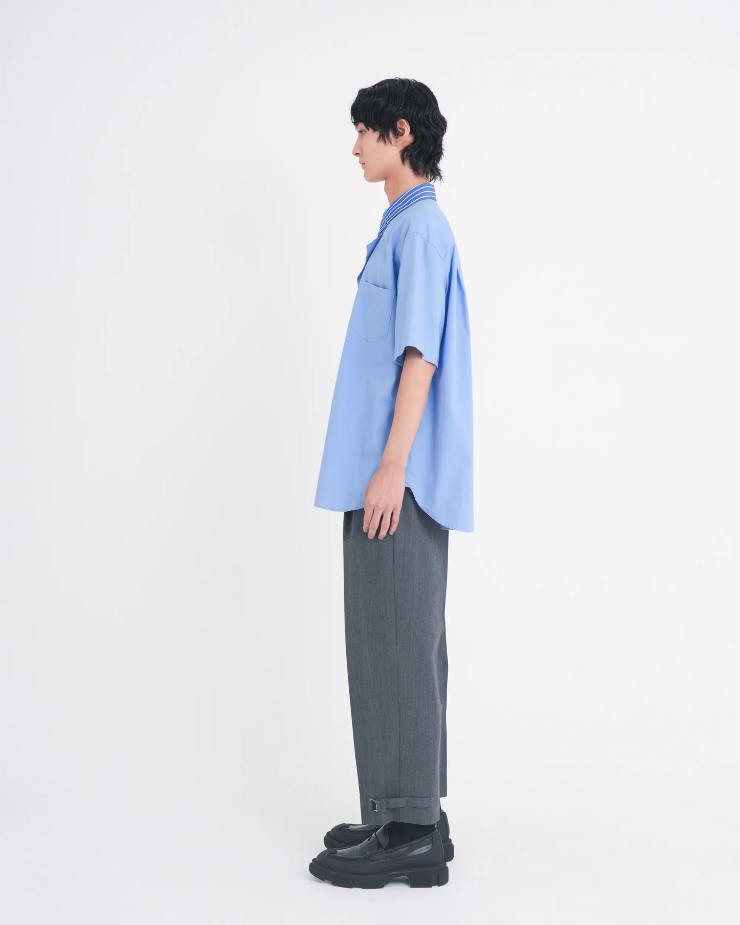 OXFORD LAYERED S/S SHIRT BLUE