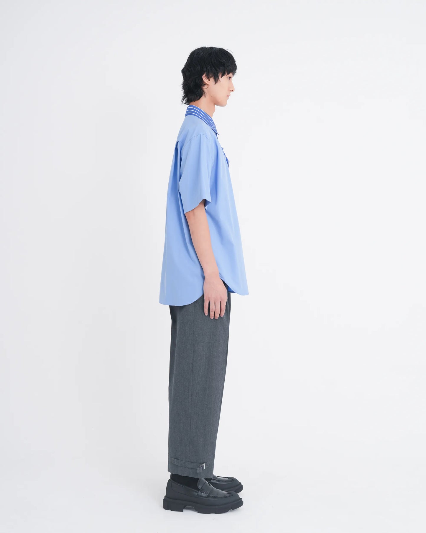 OXFORD LAYERED S/S SHIRT BLUE