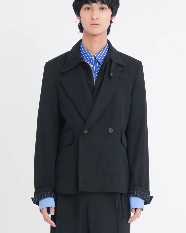 DOUBLE - BREASTED DECK JACKET BLACK