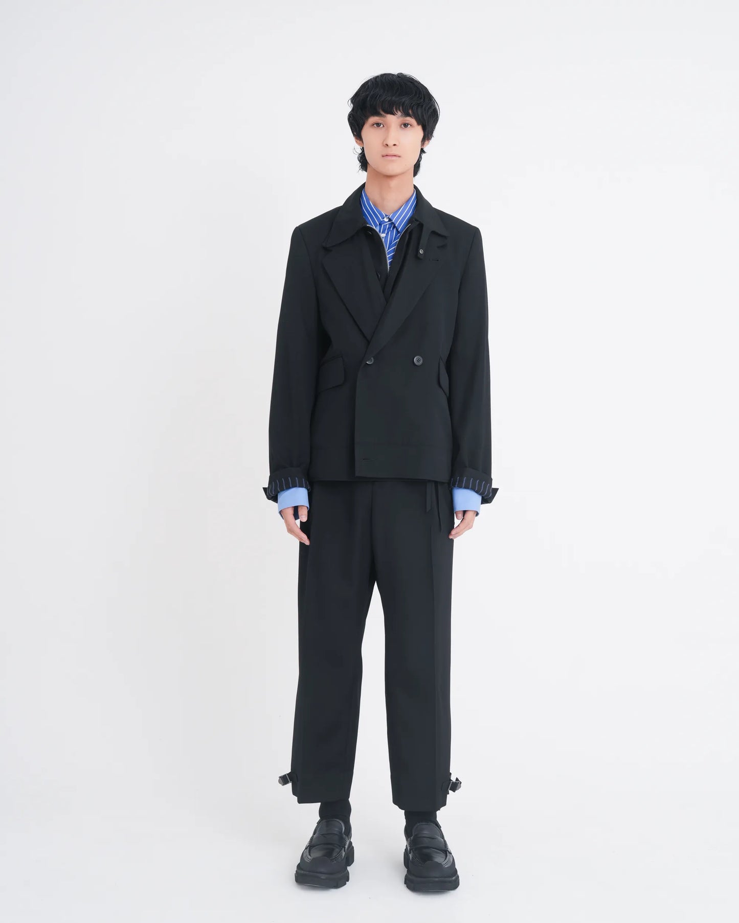 DOUBLE - BREASTED DECK JACKET BLACK