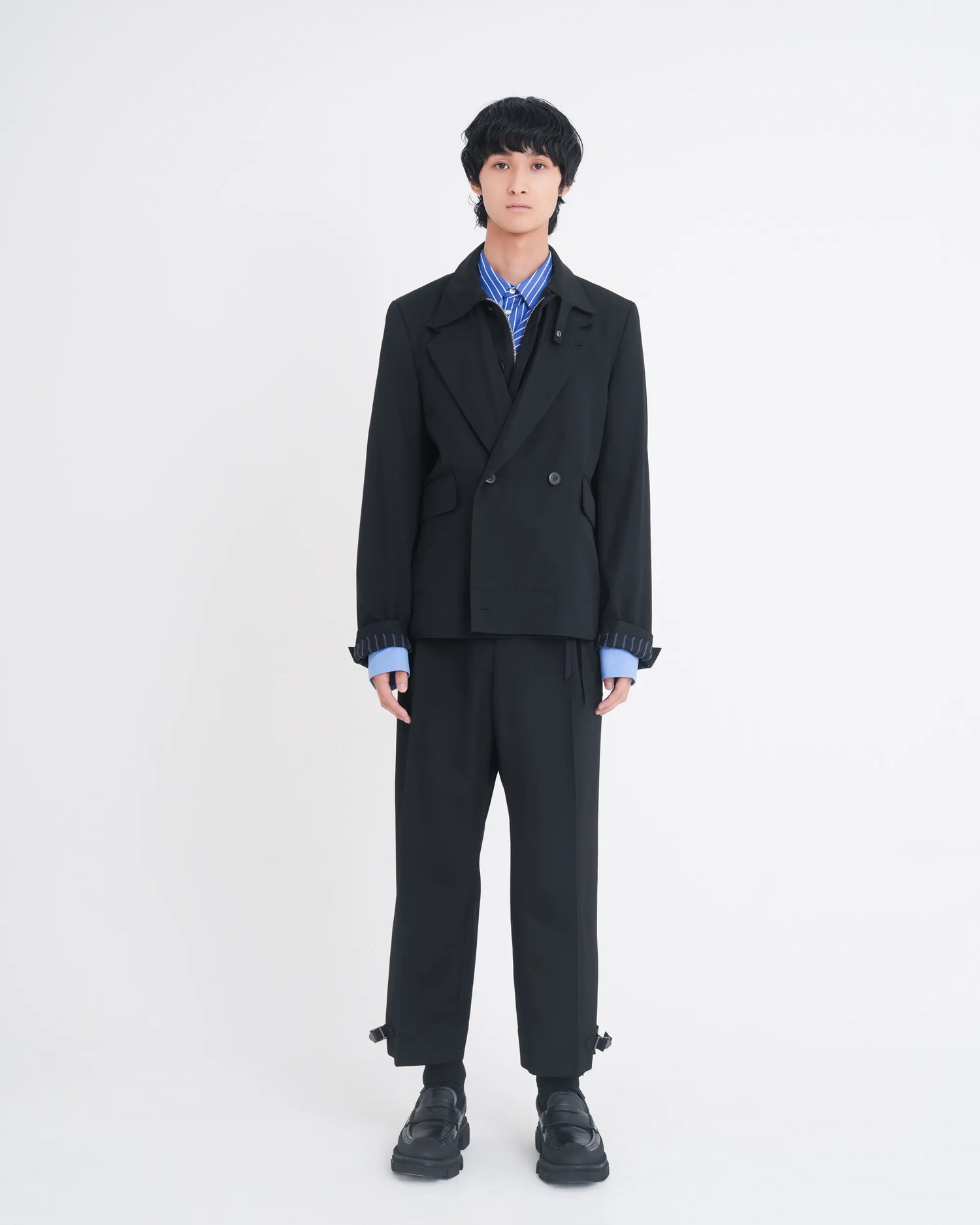 DOUBLE - BREASTED DECK JACKET BLACK