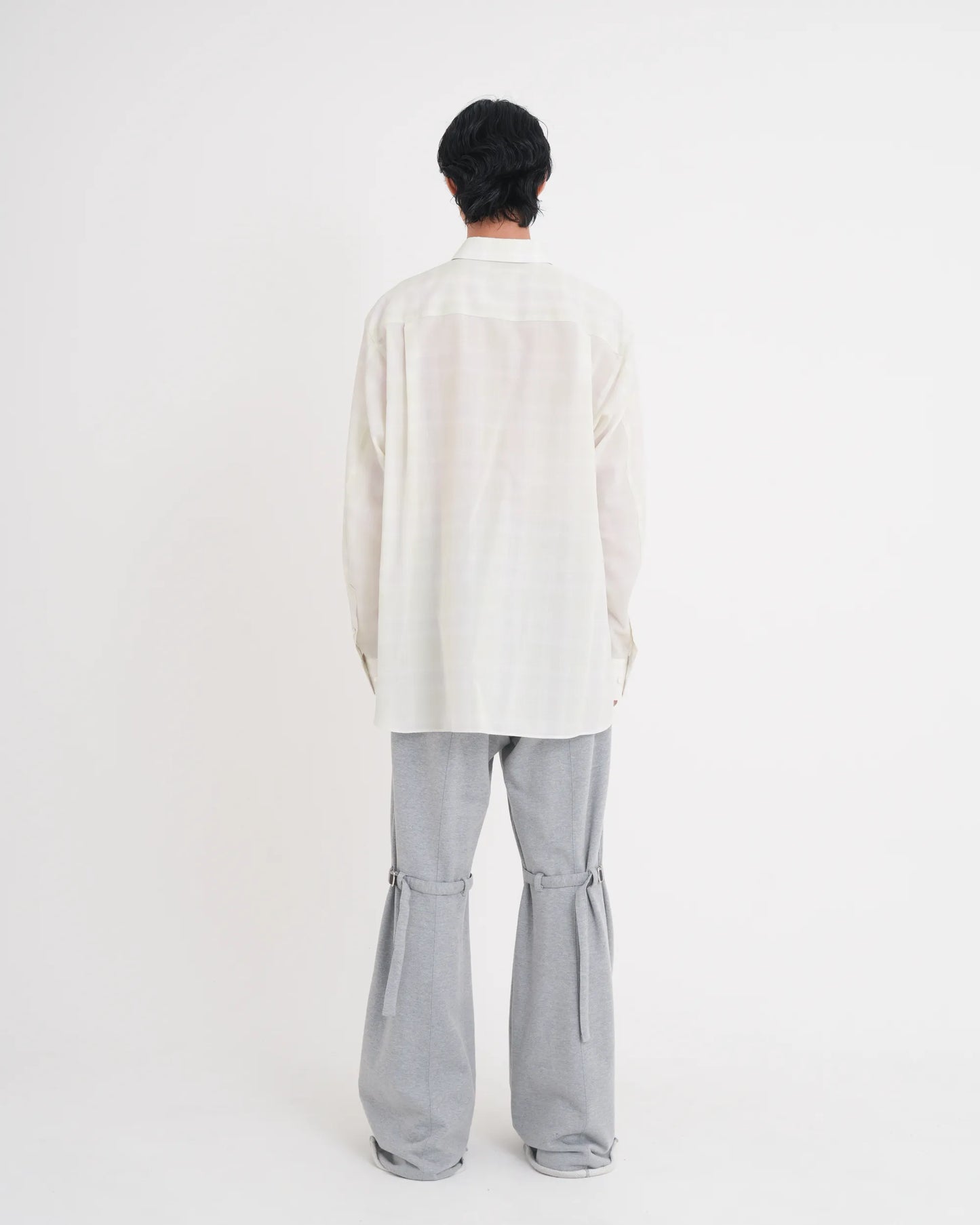 OMBRE CHECK NECKTIE SHIRT LIME GREEN