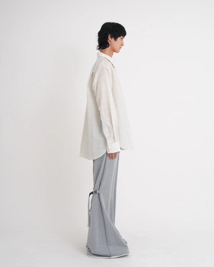 OMBRE CHECK NECKTIE SHIRT LIME GREEN