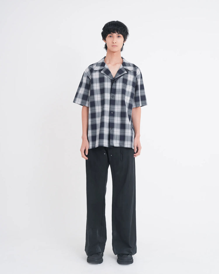OMBRE CHECK LAYERED SHIRT NAVY