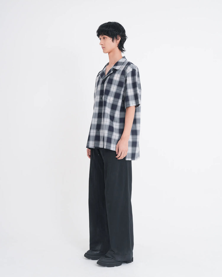 OMBRE CHECK LAYERED SHIRT NAVY