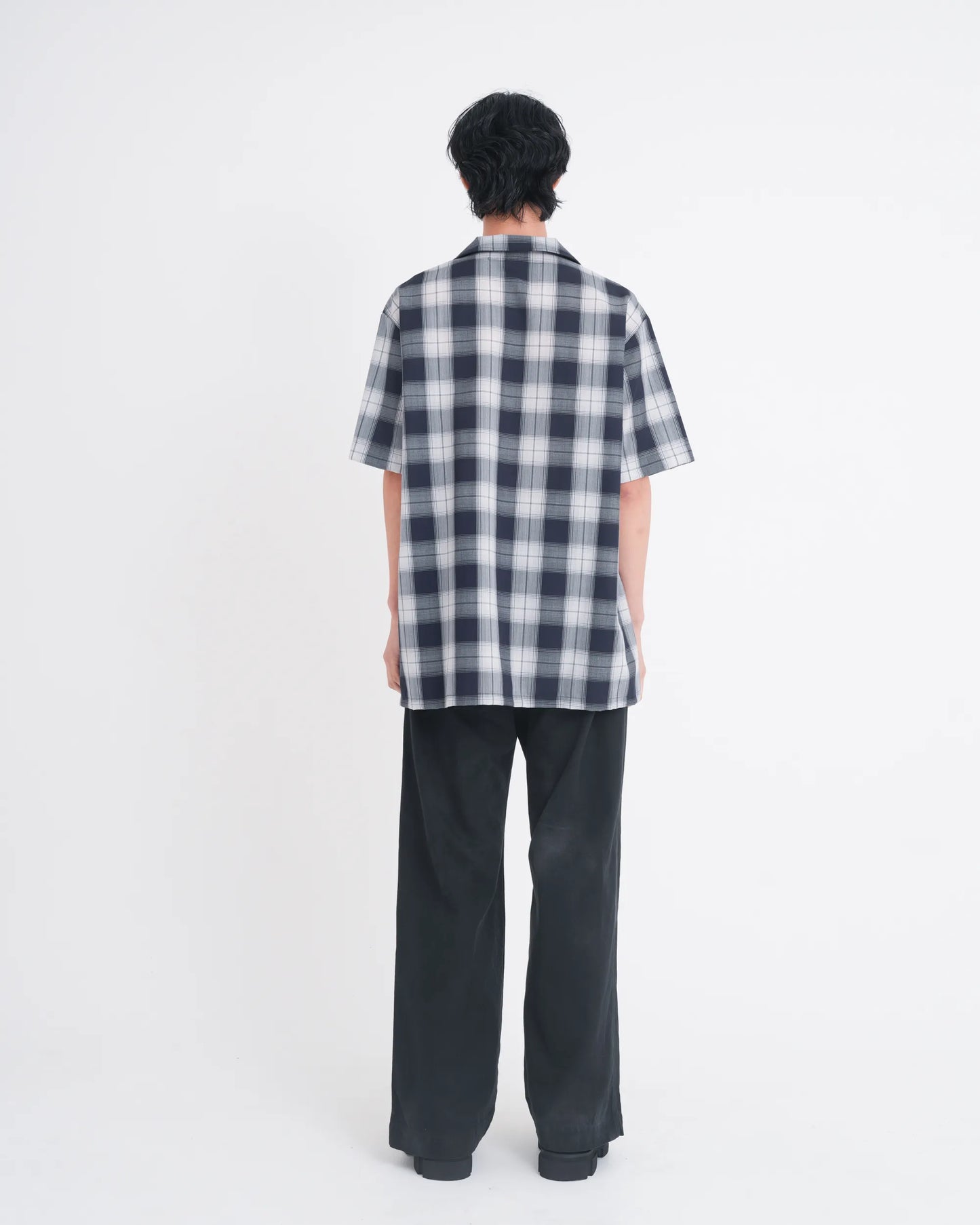 OMBRE CHECK LAYERED SHIRT NAVY