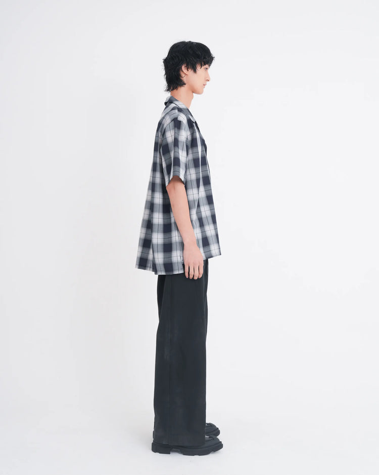 OMBRE CHECK LAYERED SHIRT NAVY