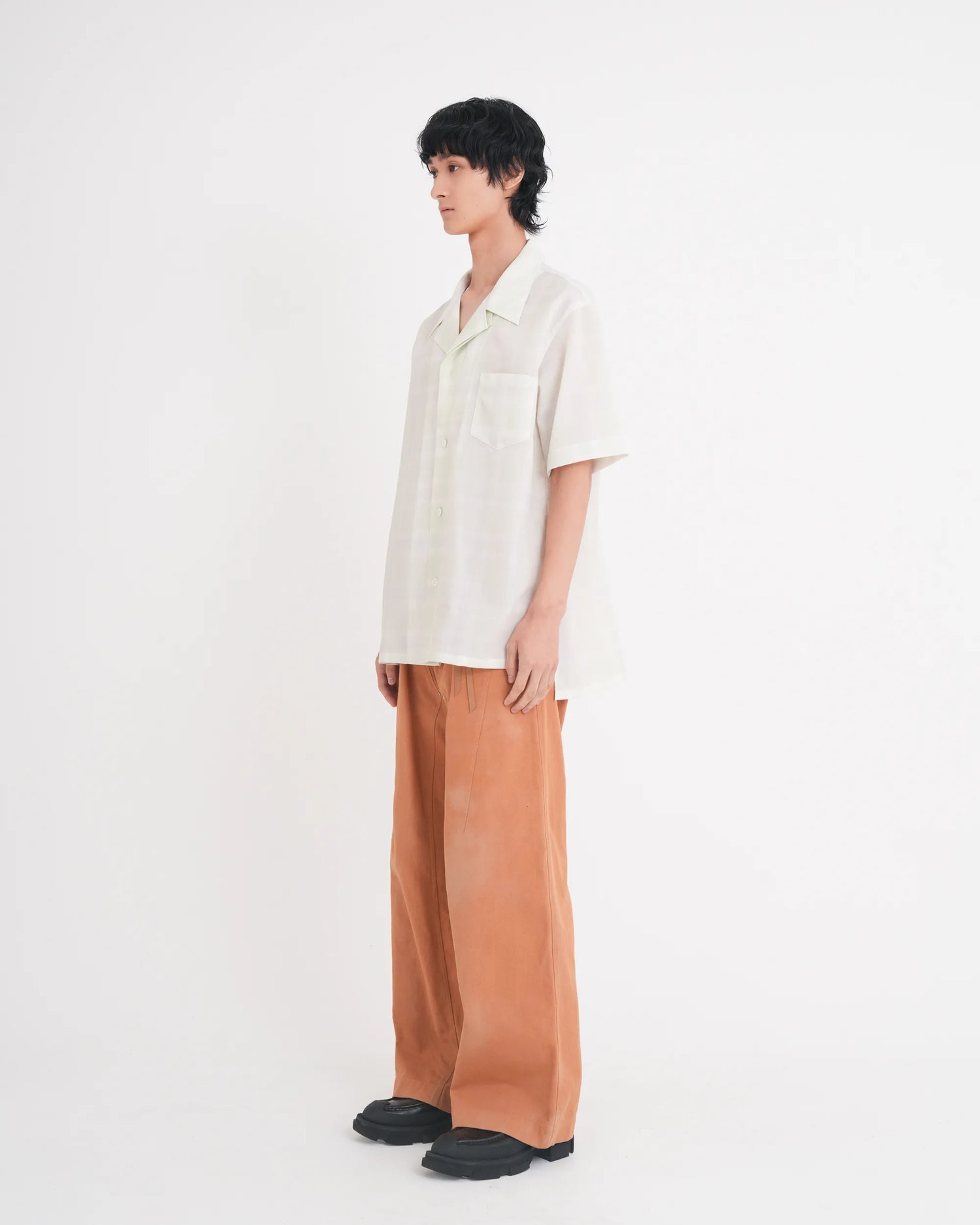 DOUBLE KNEE PANTS YELLOW BROWN