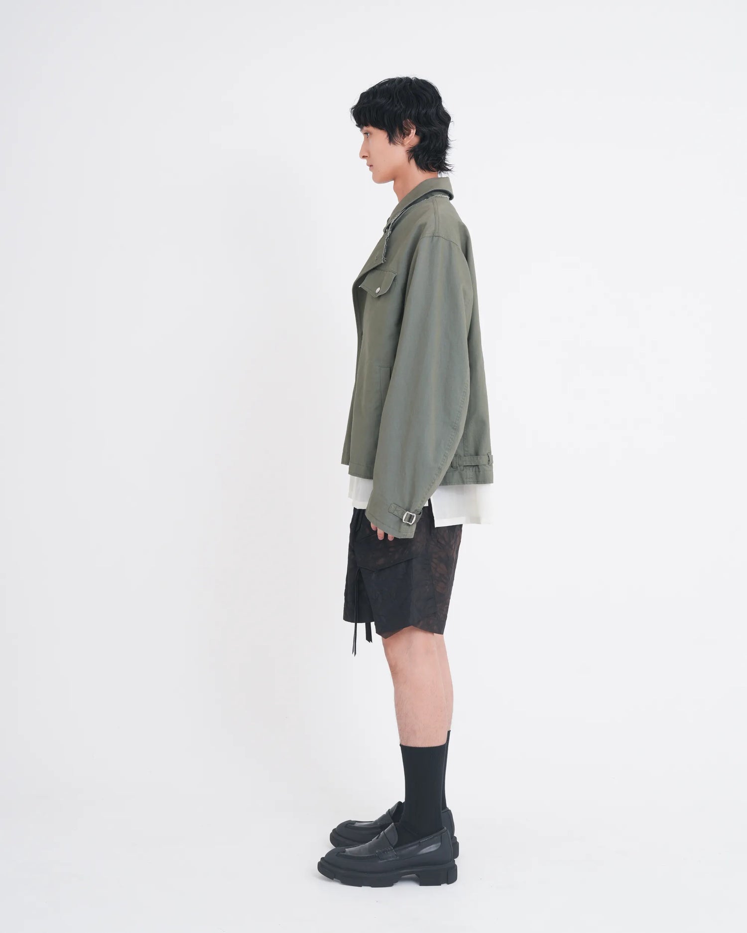 TIE-DYED NYLON OXFORD PCS COMBAT SHORTS BROWN