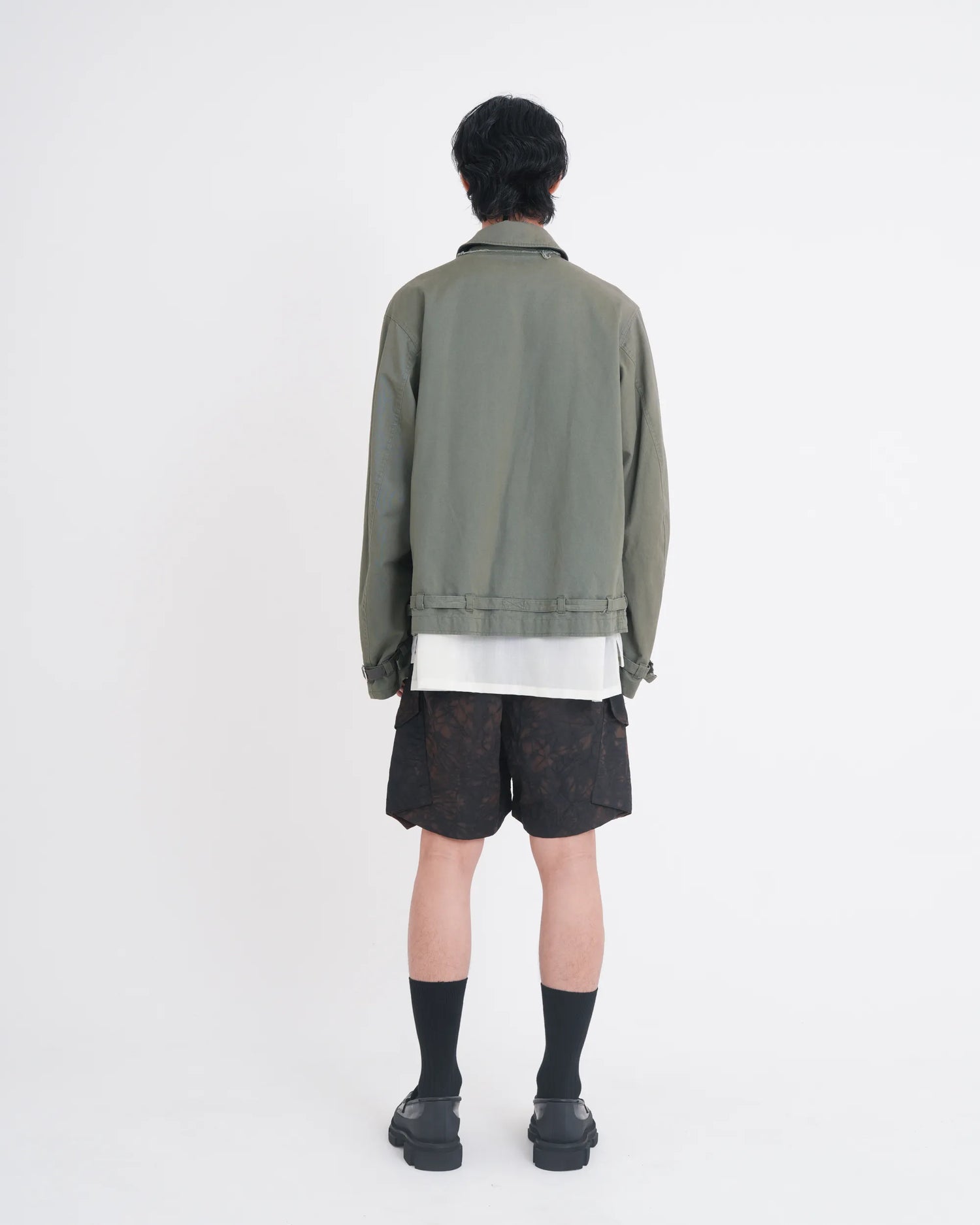 TIE-DYED NYLON OXFORD PCS COMBAT SHORTS BROWN