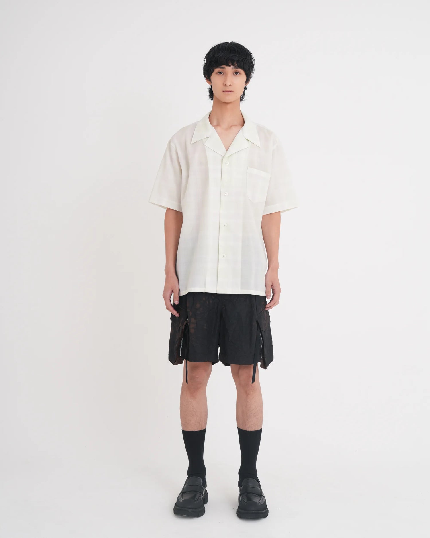 OMBRE CHECK LAYERED SHIRT LIME GREEN