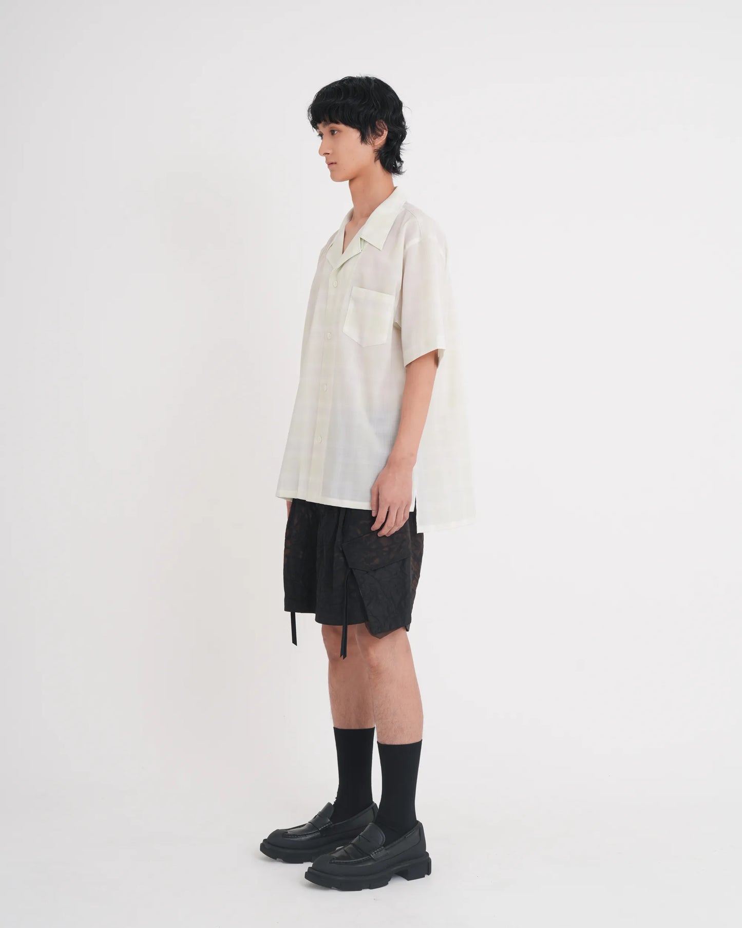 OMBRE CHECK LAYERED SHIRT LIME GREEN