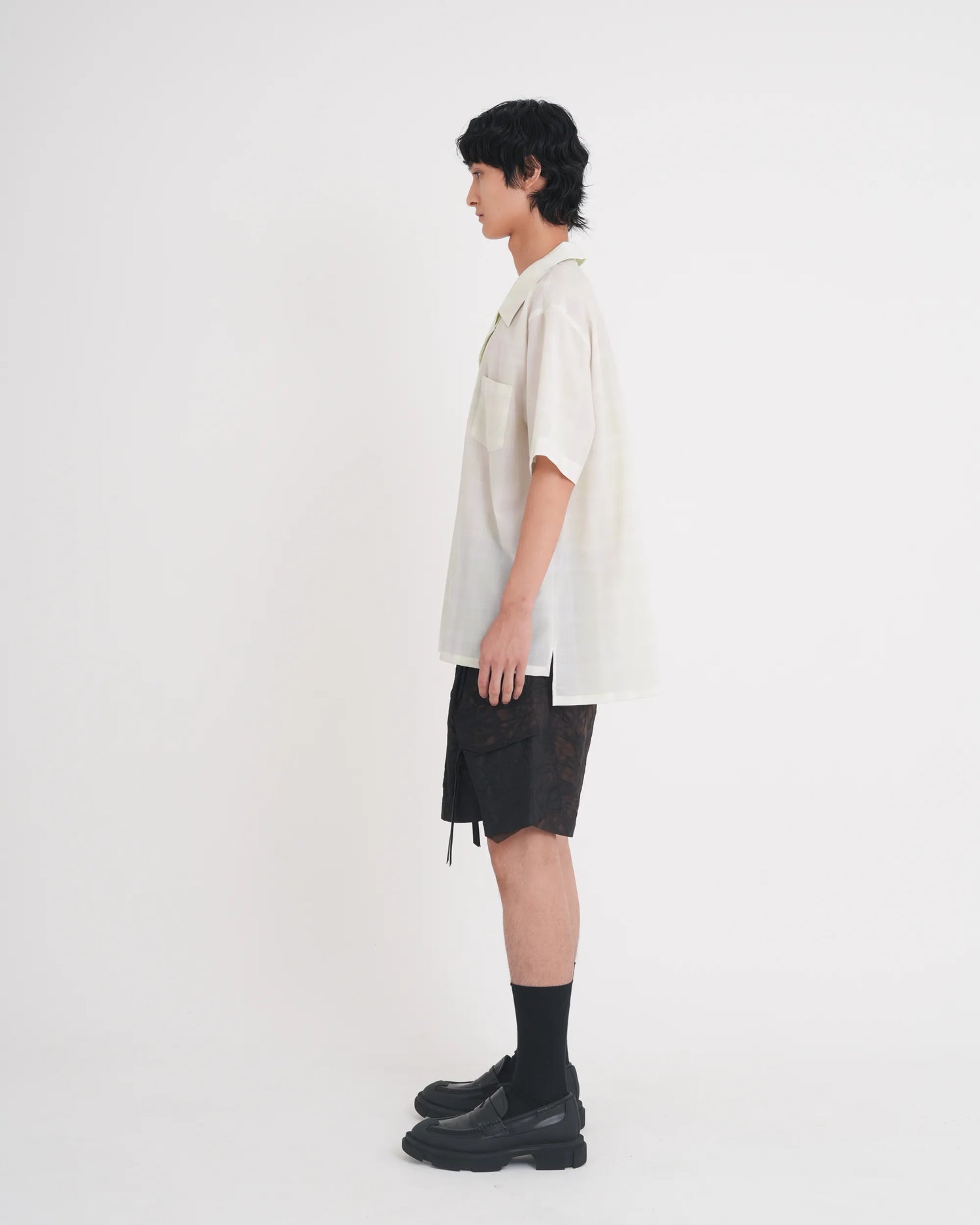 OMBRE CHECK LAYERED SHIRT LIME GREEN