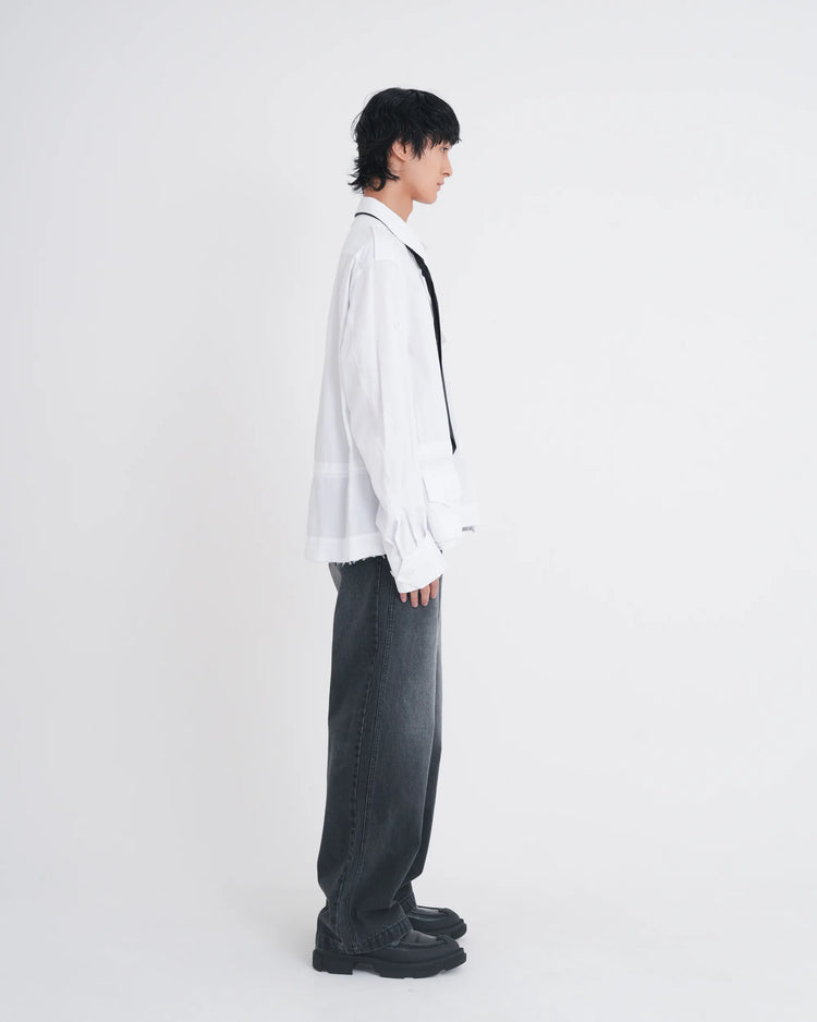 DOUBLE KNEE DENIM PANTS BLACK