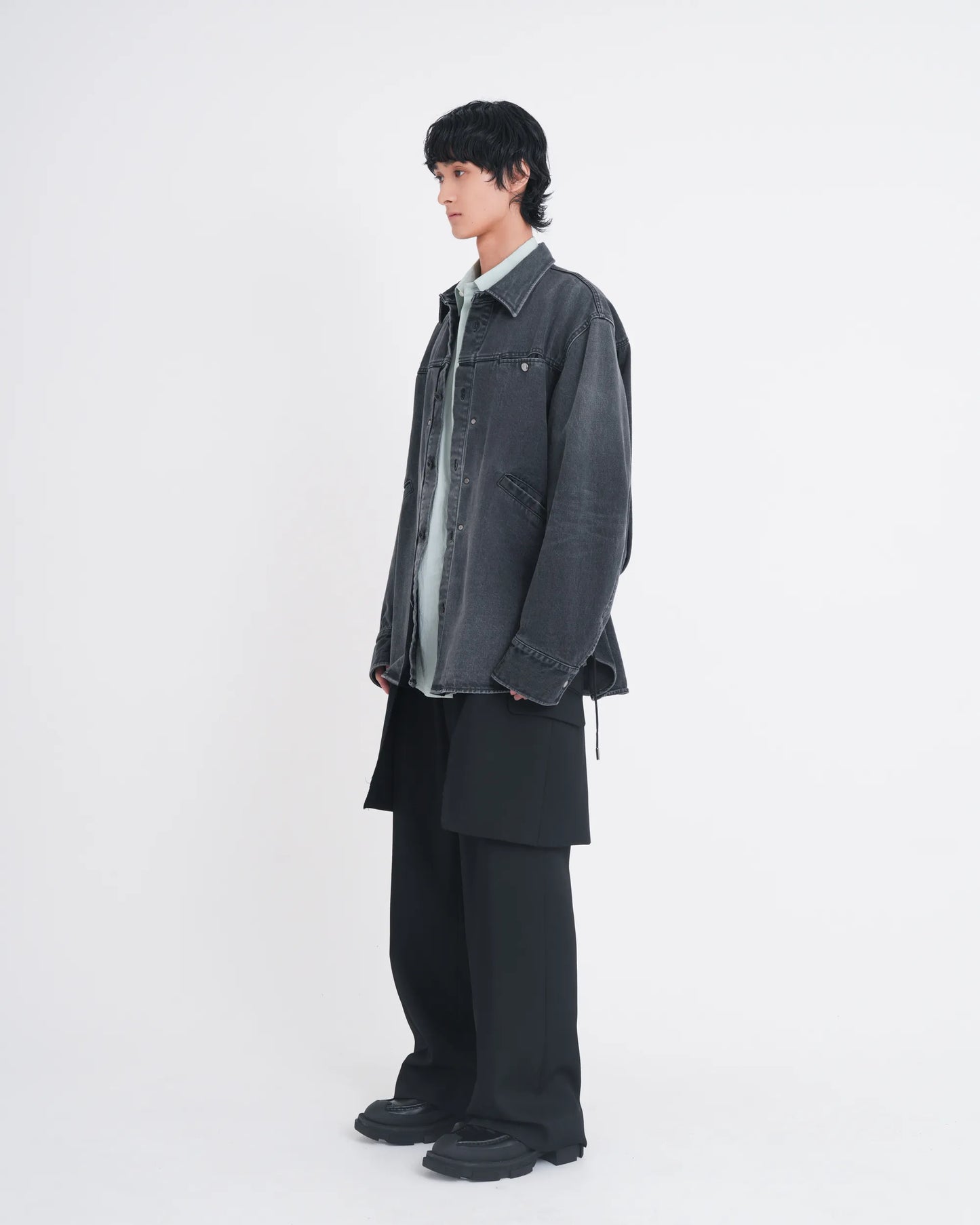 DENIM TRUCKER SHIRT BLACK