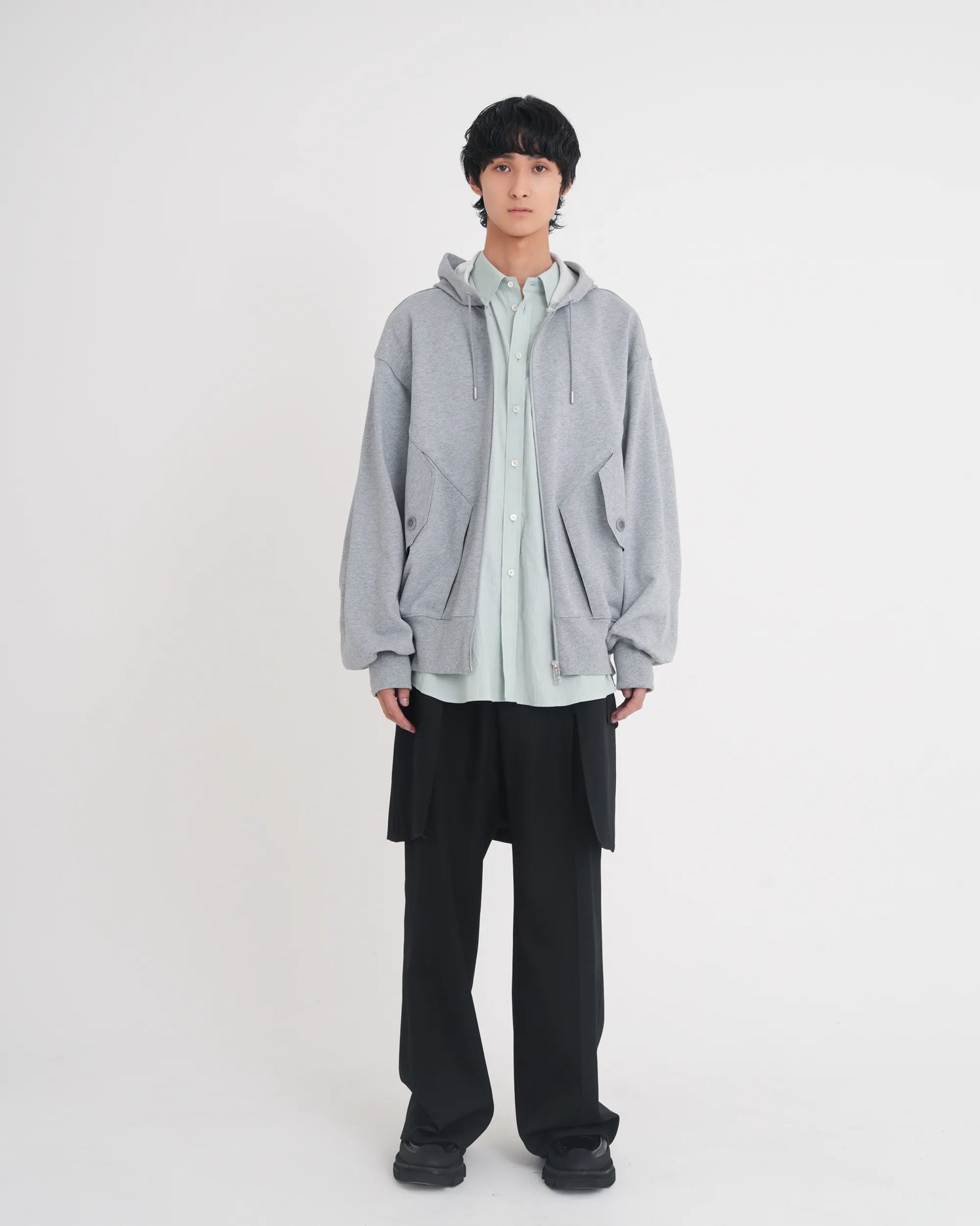 BUM FLAP JACKET SLACKS BLACK