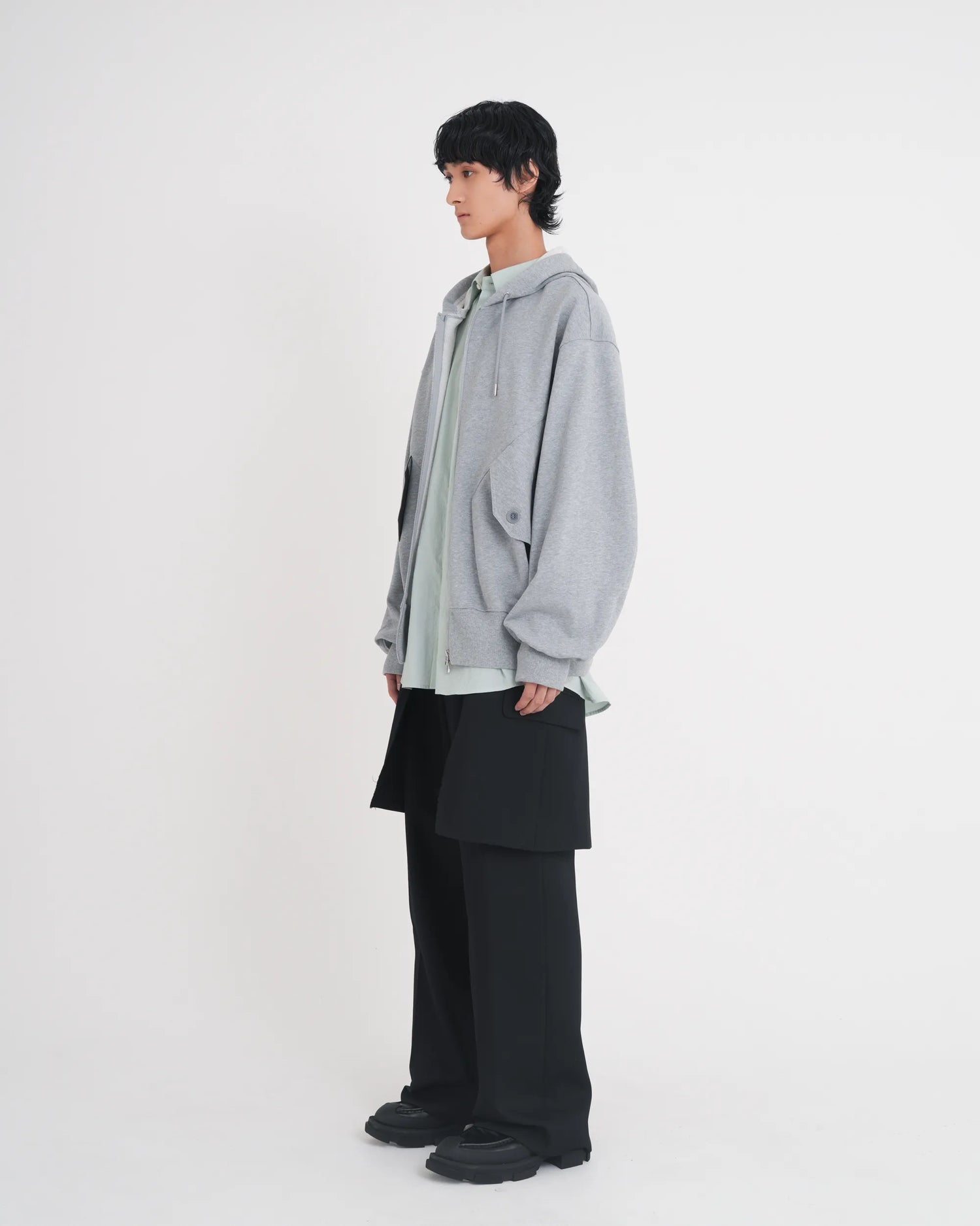 BUM FLAP JACKET SLACKS BLACK