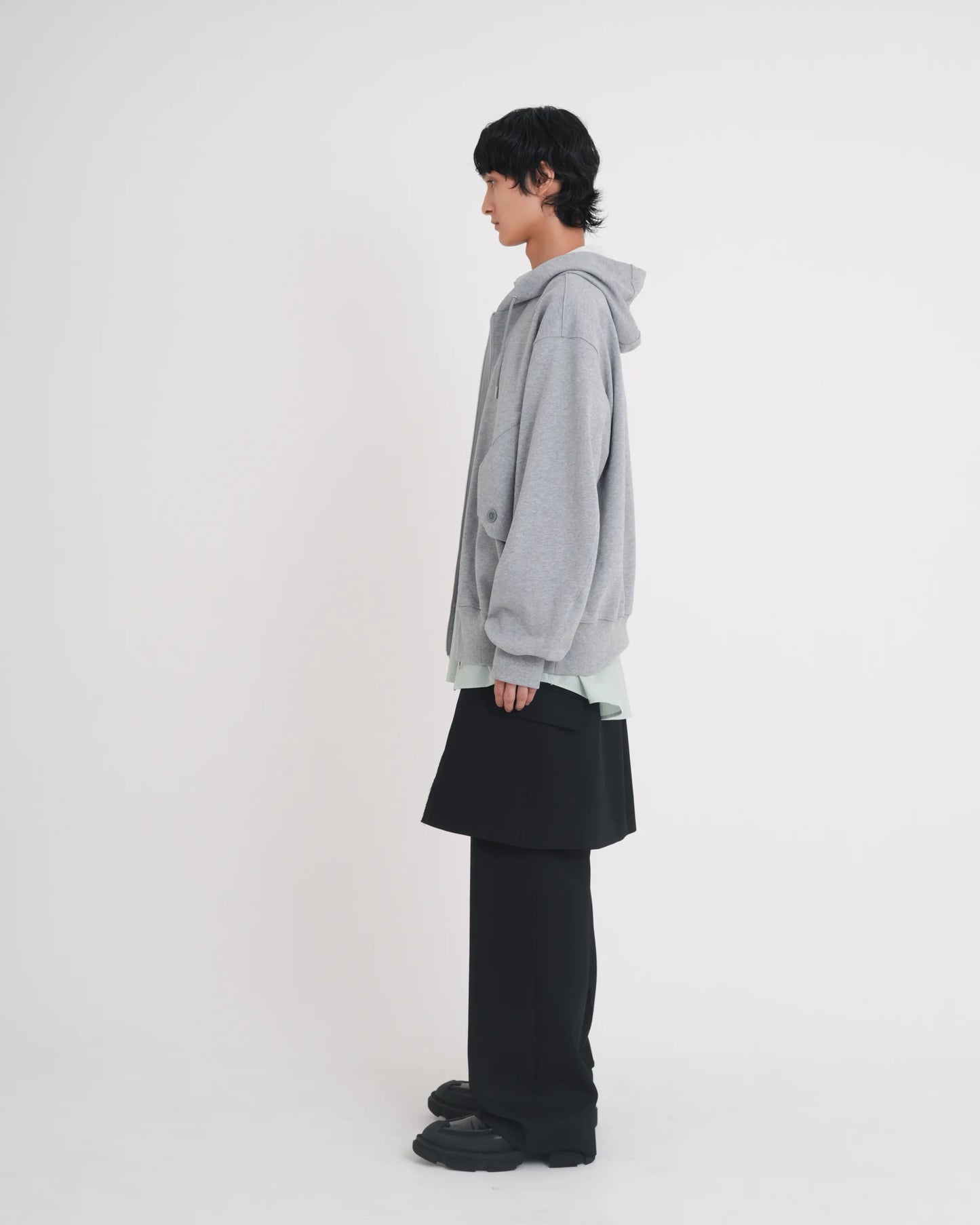 BUM FLAP JACKET SLACKS BLACK