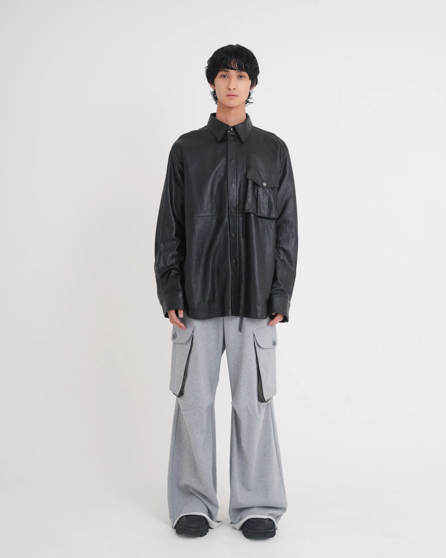 LEATHER PCS SHIRT BLACK