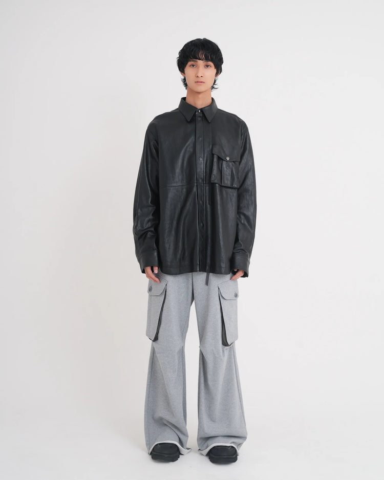 LEATHER PCS SHIRT BLACK