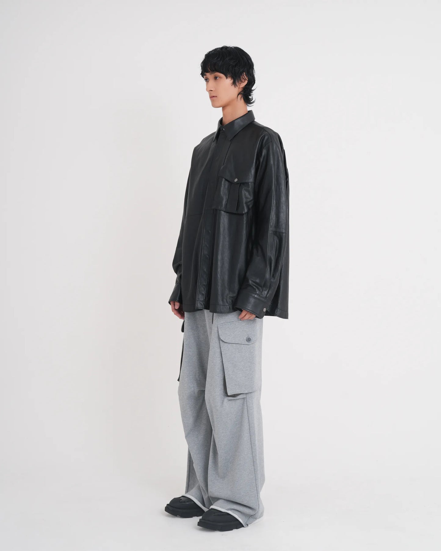 LEATHER PCS SHIRT BLACK