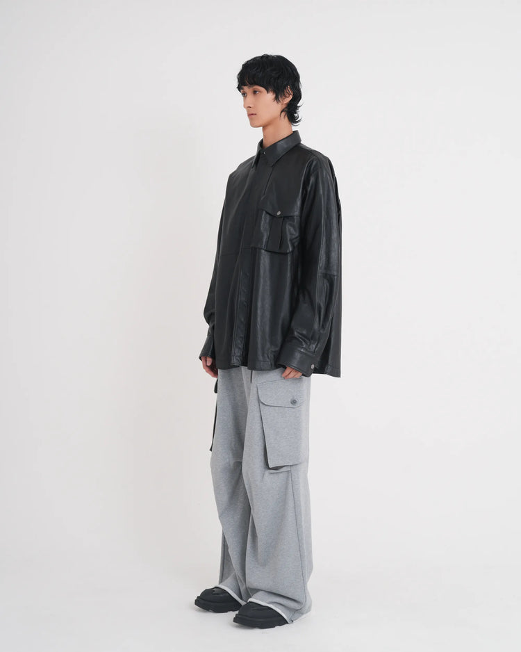 LEATHER PCS SHIRT BLACK
