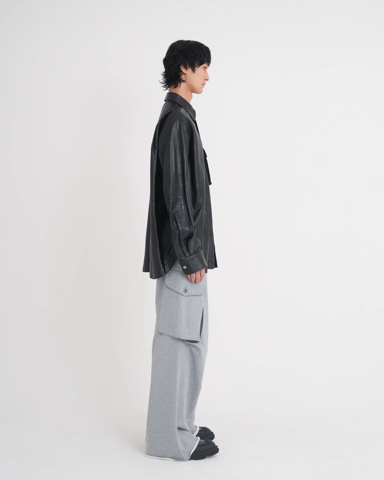 LEATHER PCS SHIRT BLACK