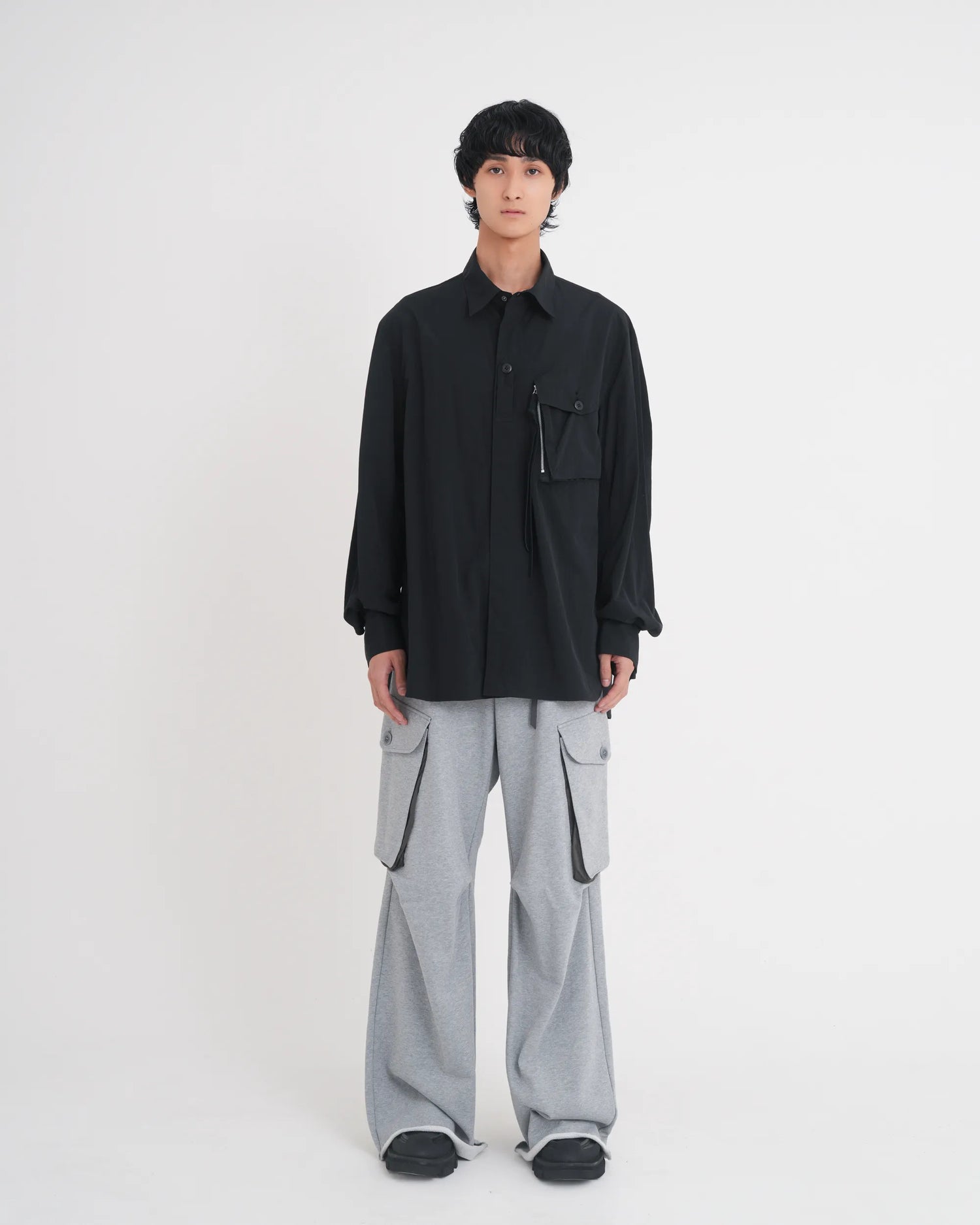 OVER CARGO SWEAT PANTS GREY