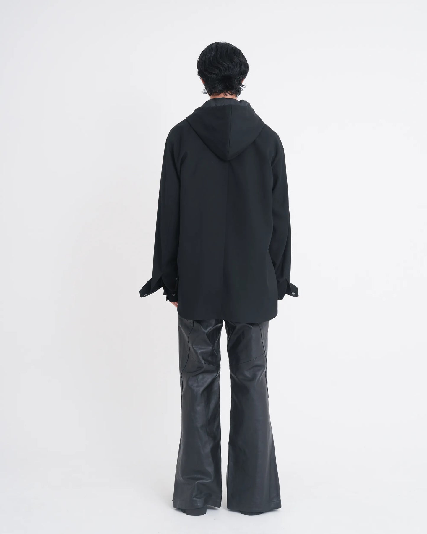 ∠12+1° PANEL LEATHER PANTS BLACK