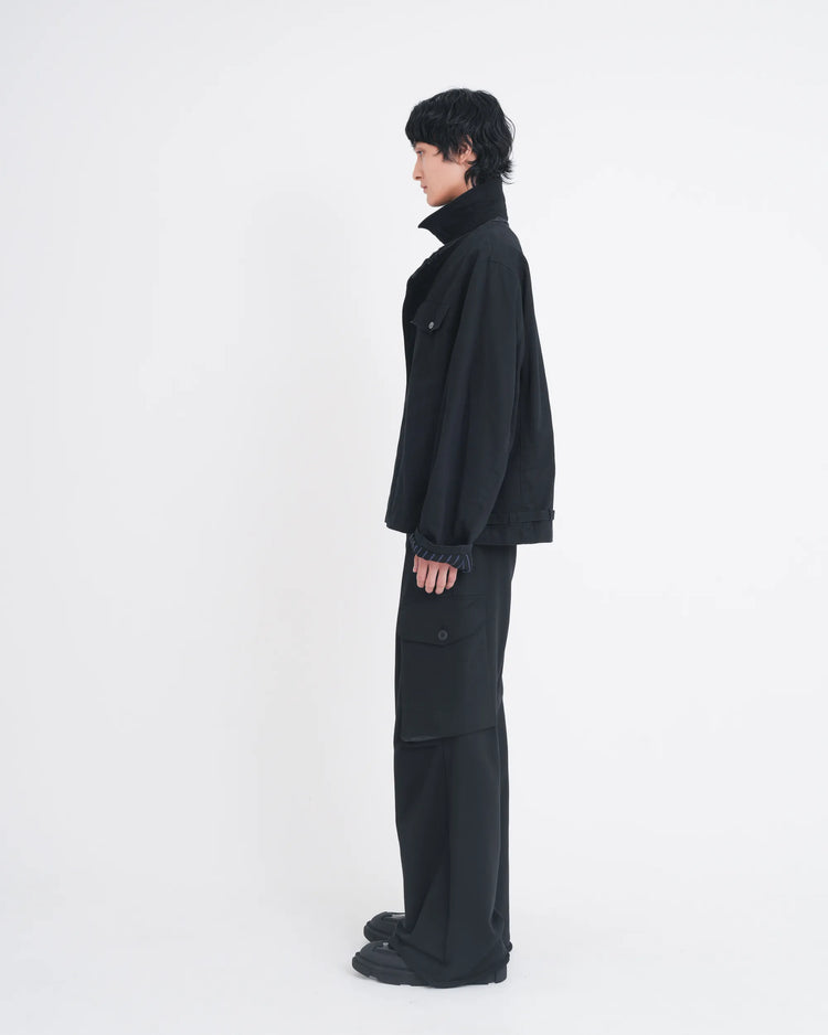 OVER CARGO SWEAT PANTS BLACK
