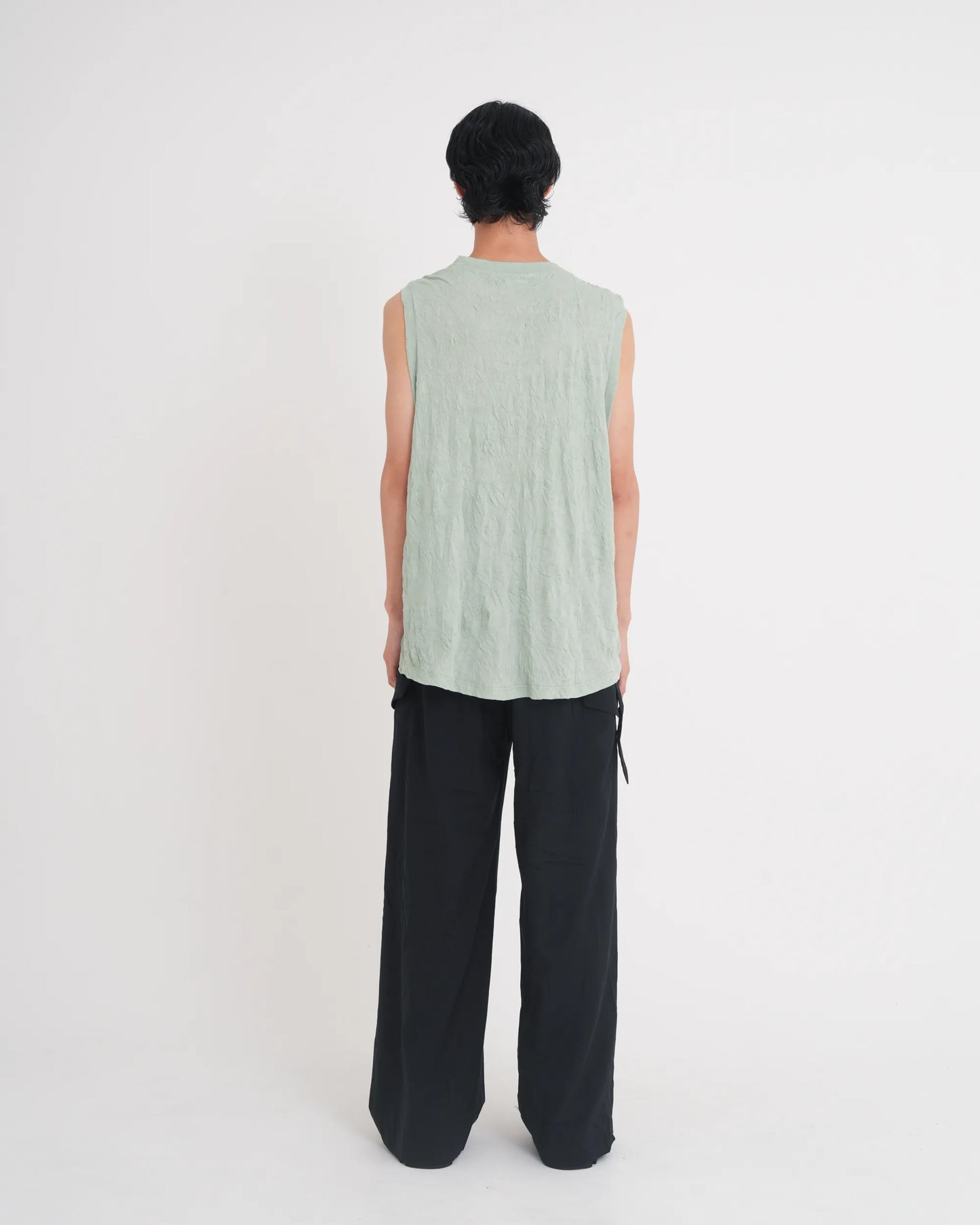 WRINKLED SLEEVELESS TOPS MINT GREEN