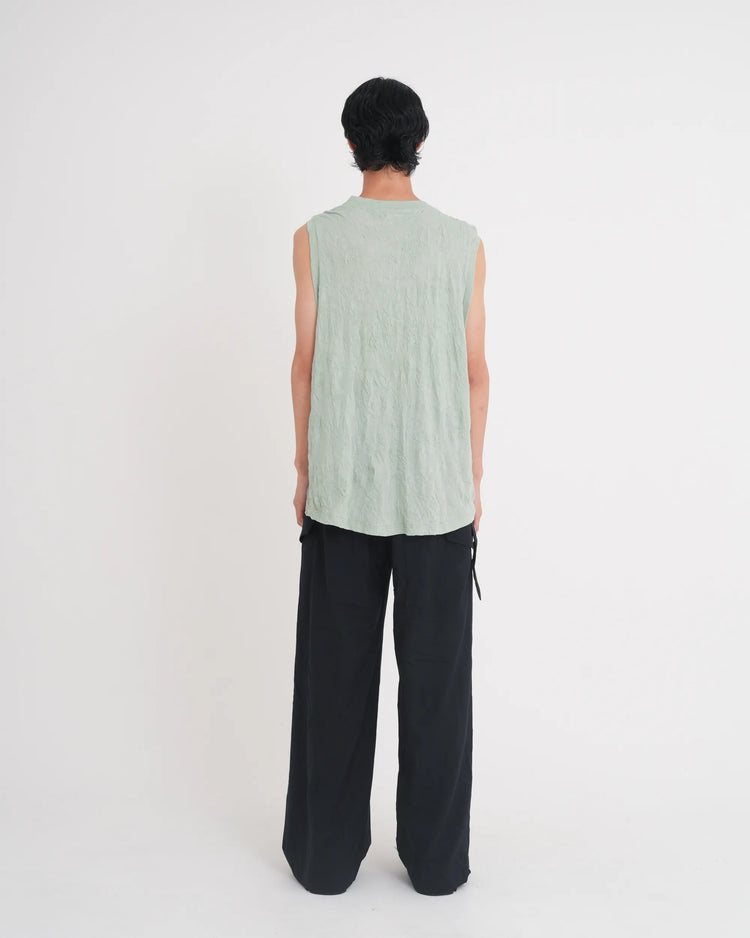 WRINKLED SLEEVELESS TOPS MINT GREEN