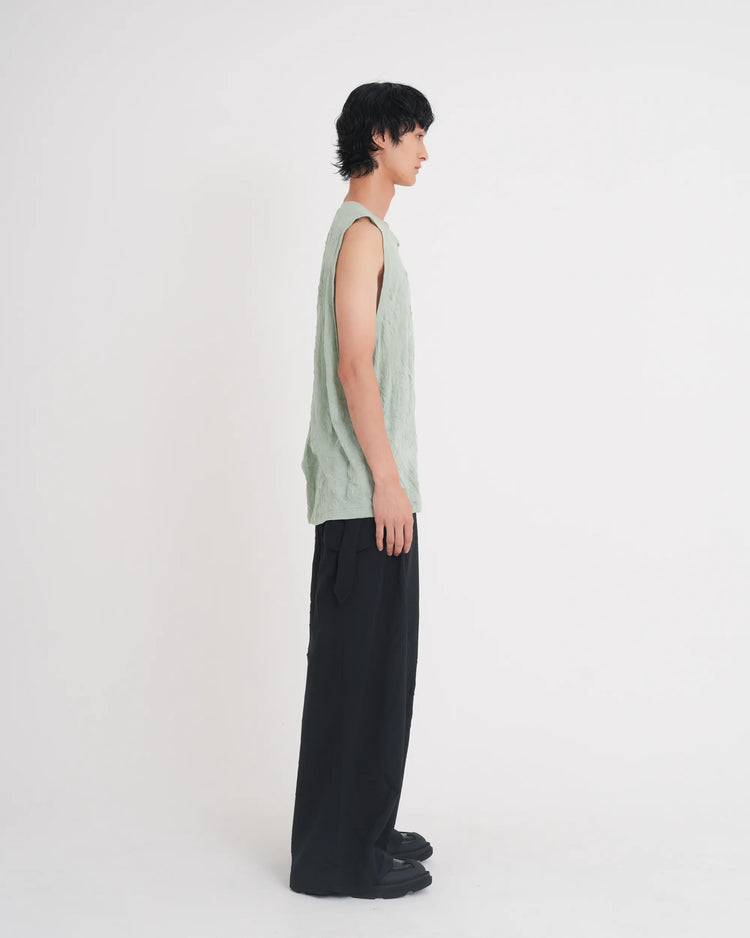 WRINKLED SLEEVELESS TOPS MINT GREEN