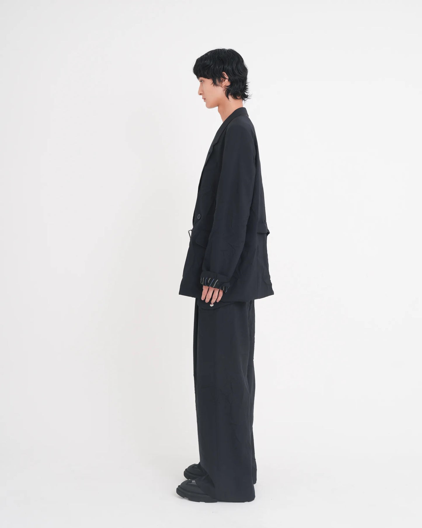 WRINKLED F-1B SLACKS NAVY